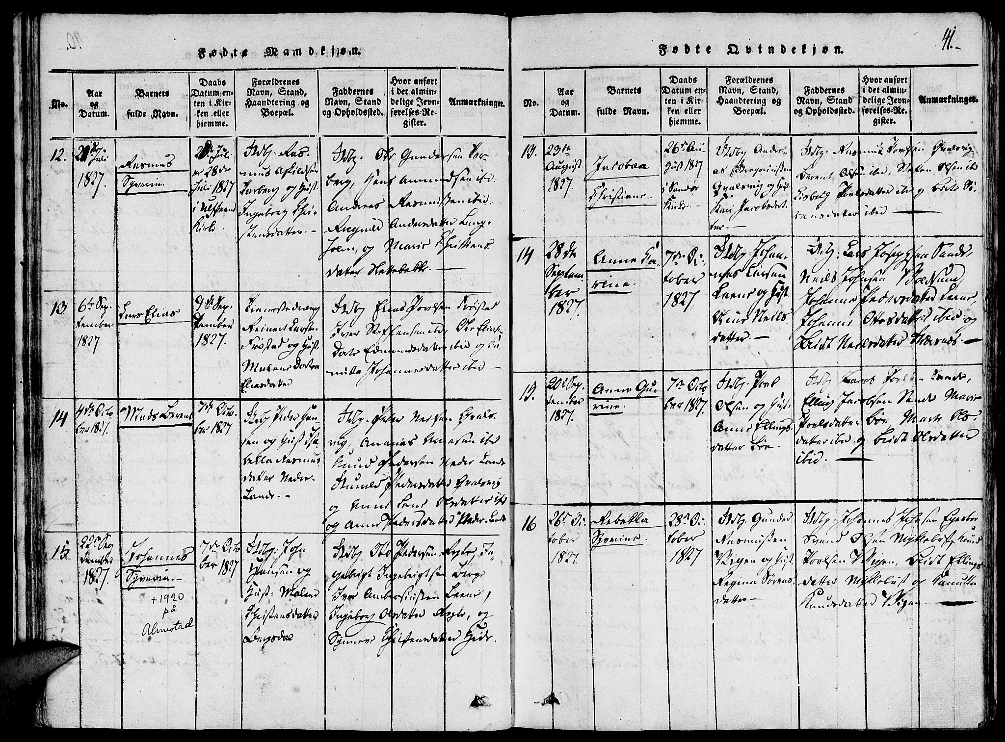 Ministerialprotokoller, klokkerbøker og fødselsregistre - Møre og Romsdal, AV/SAT-A-1454/507/L0069: Parish register (official) no. 507A04, 1816-1841, p. 41