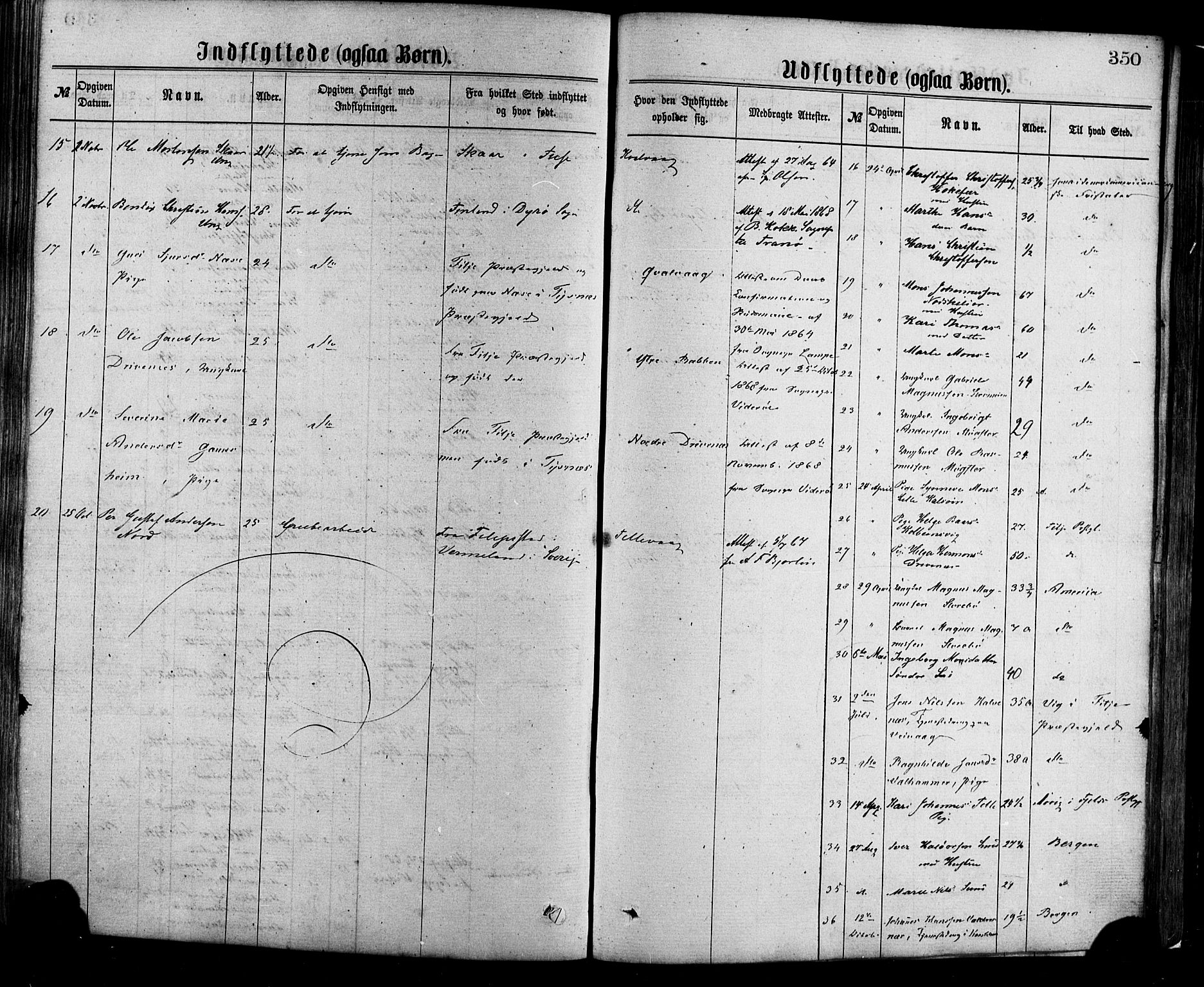 Sund sokneprestembete, AV/SAB-A-99930: Parish register (official) no. A 15, 1867-1881, p. 350