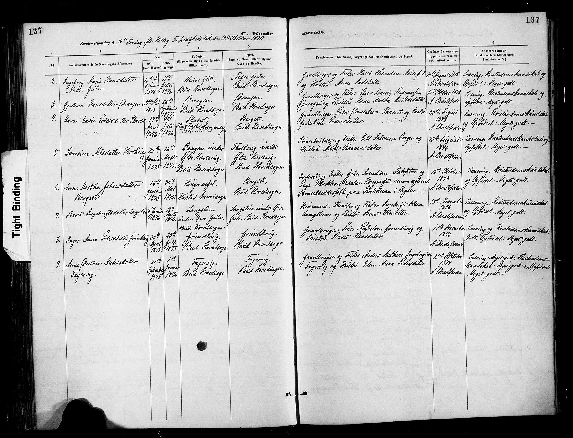 Ministerialprotokoller, klokkerbøker og fødselsregistre - Møre og Romsdal, AV/SAT-A-1454/566/L0769: Parish register (official) no. 566A08, 1881-1903, p. 137