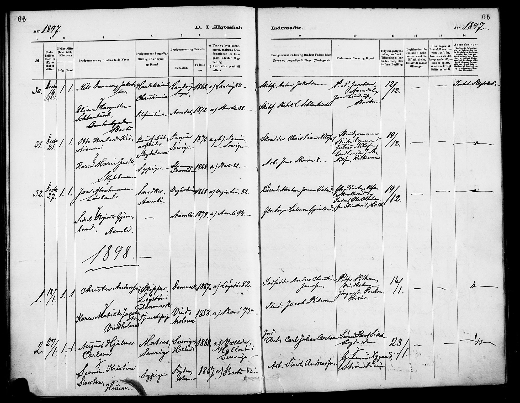 Barbu sokneprestkontor, AV/SAK-1111-0003/F/Fa/L0003: Parish register (official) no. A 3, 1883-1898, p. 66