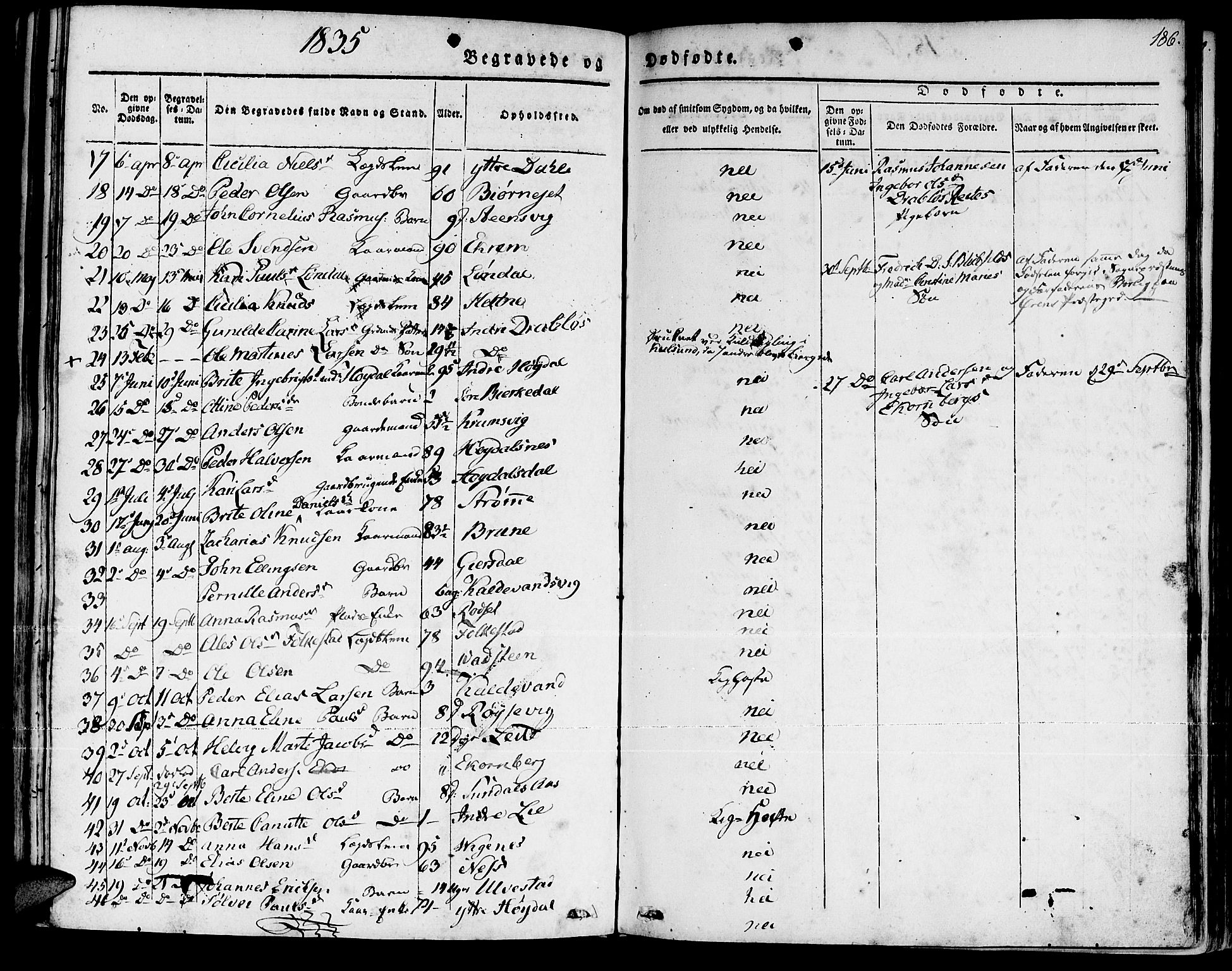 Ministerialprotokoller, klokkerbøker og fødselsregistre - Møre og Romsdal, AV/SAT-A-1454/511/L0139: Parish register (official) no. 511A06, 1831-1850, p. 186