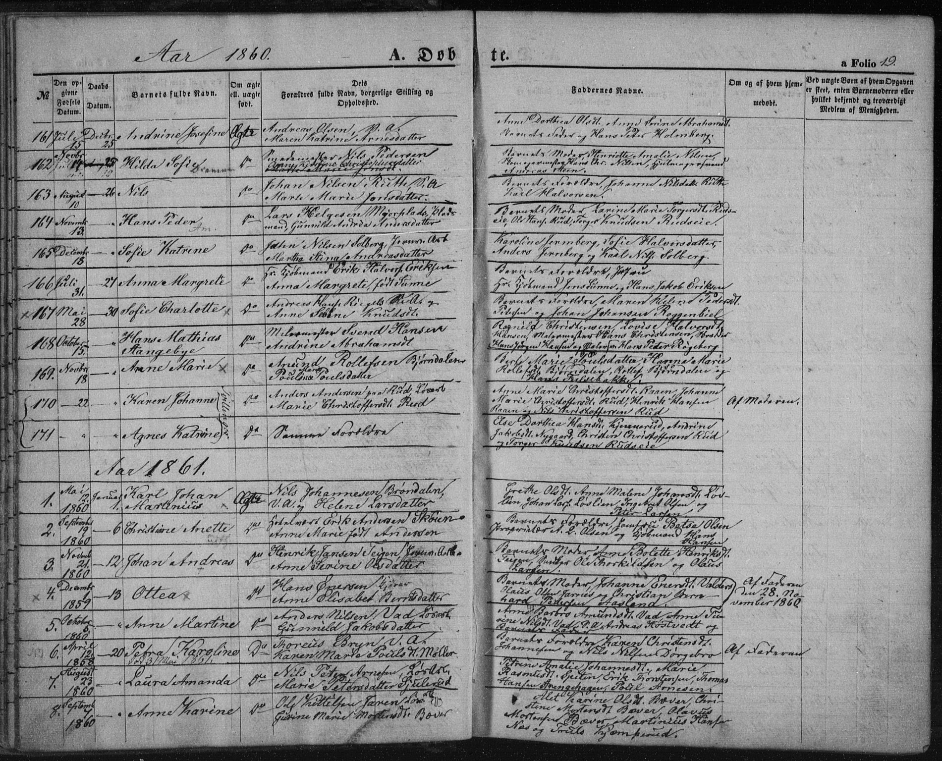 Kongsberg kirkebøker, AV/SAKO-A-22/F/Fa/L0010: Parish register (official) no. I 10, 1859-1875, p. 19