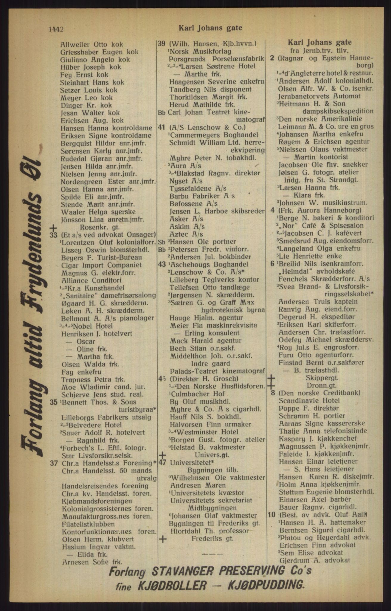 Kristiania/Oslo adressebok, PUBL/-, 1915, p. 1442