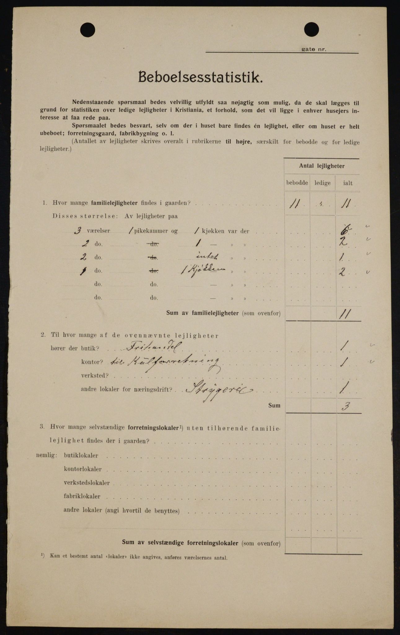 OBA, Municipal Census 1909 for Kristiania, 1909, p. 45046