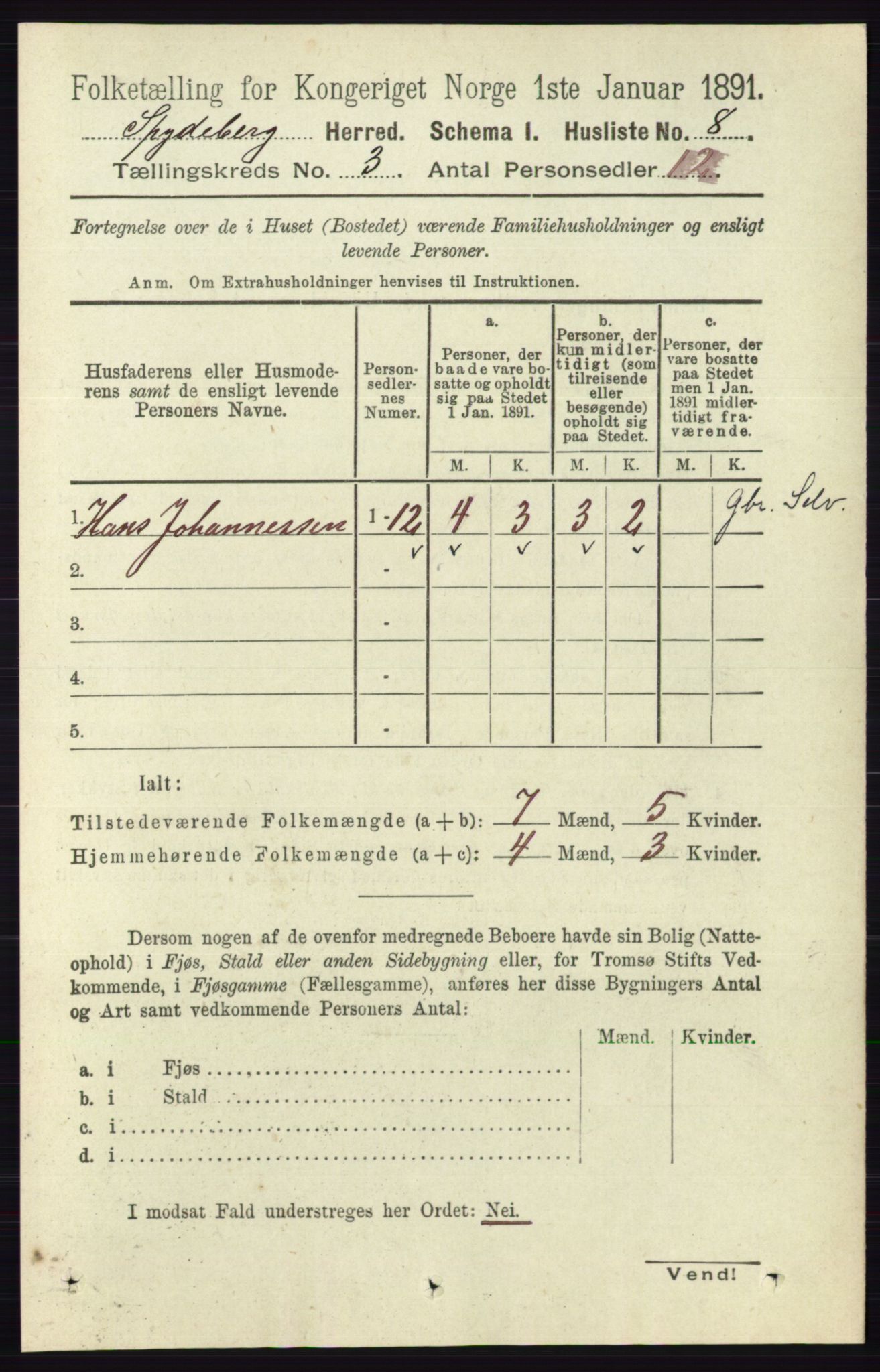 RA, 1891 census for 0123 Spydeberg, 1891, p. 1150