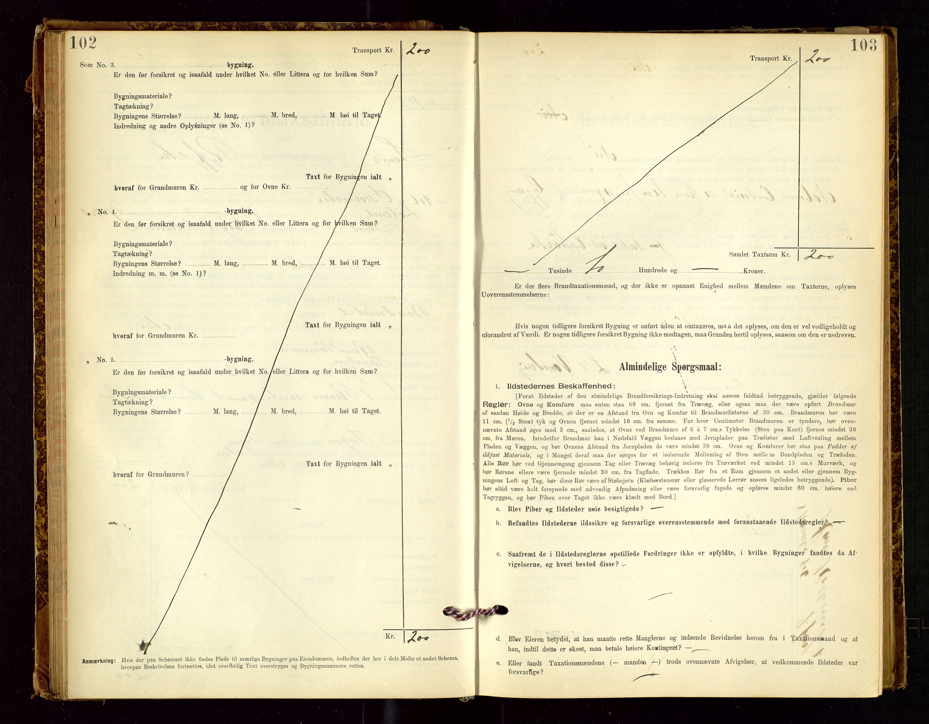 Sand lensmannskontor, AV/SAST-A-100415/Goc/L0001: "Brandtaxationsprotokol", 1895-1935, p. 102-103