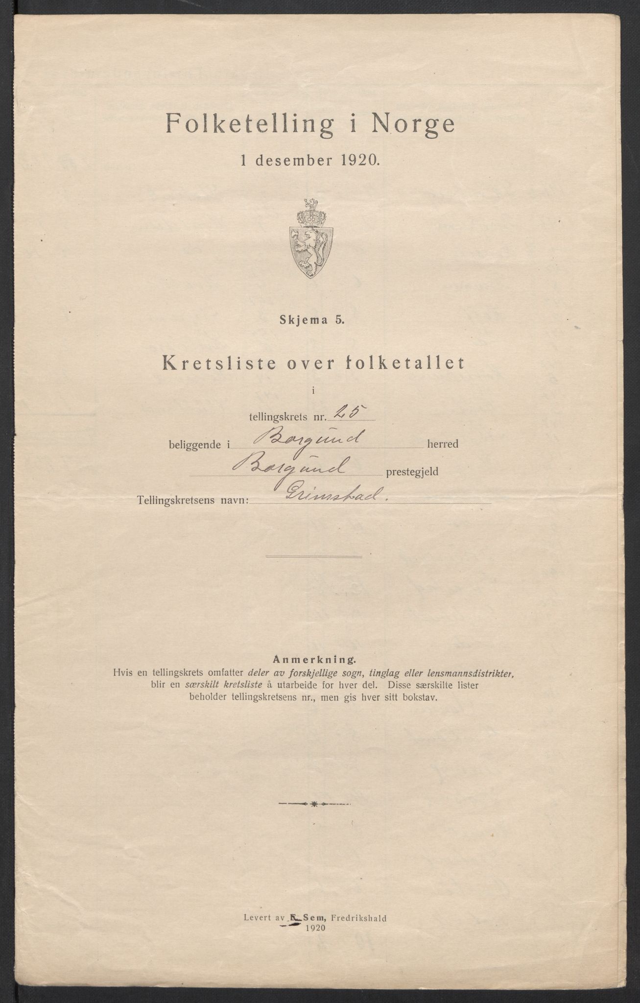 SAT, 1920 census for Borgund, 1920, p. 80