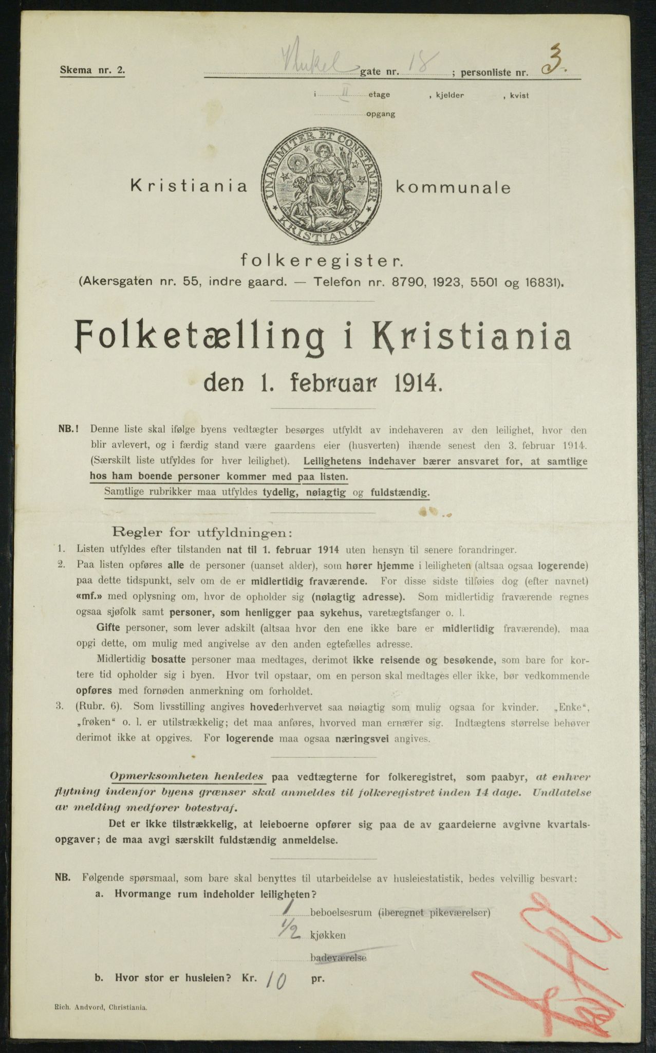 OBA, Municipal Census 1914 for Kristiania, 1914, p. 125137