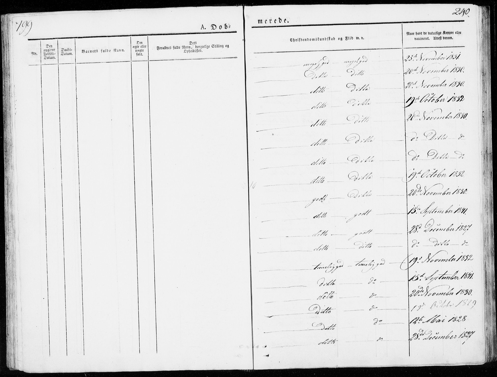 Ministerialprotokoller, klokkerbøker og fødselsregistre - Møre og Romsdal, SAT/A-1454/566/L0766: Parish register (official) no. 566A05, 1842-1851, p. 239-240