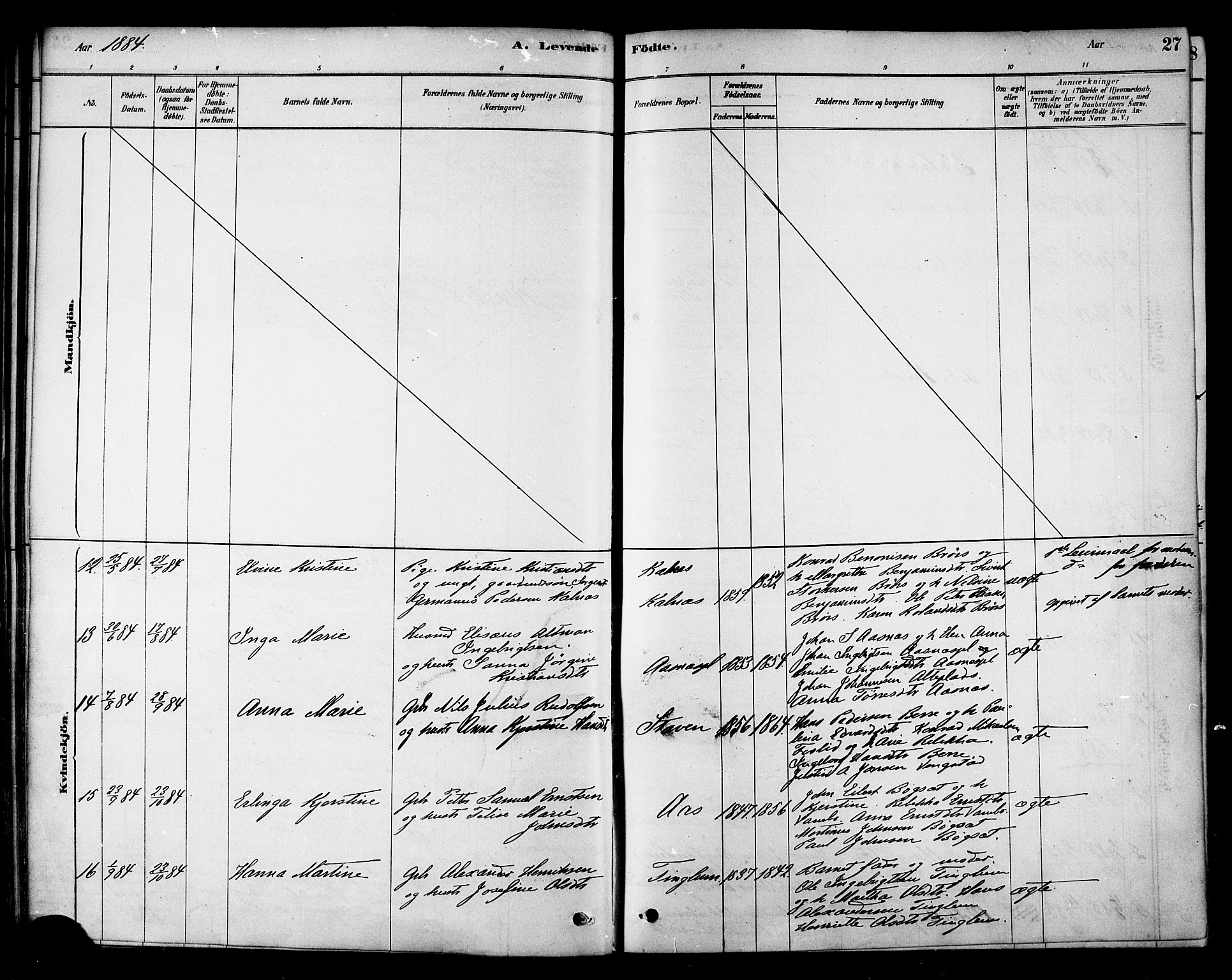 Ministerialprotokoller, klokkerbøker og fødselsregistre - Nord-Trøndelag, SAT/A-1458/742/L0408: Parish register (official) no. 742A01, 1878-1890, p. 27