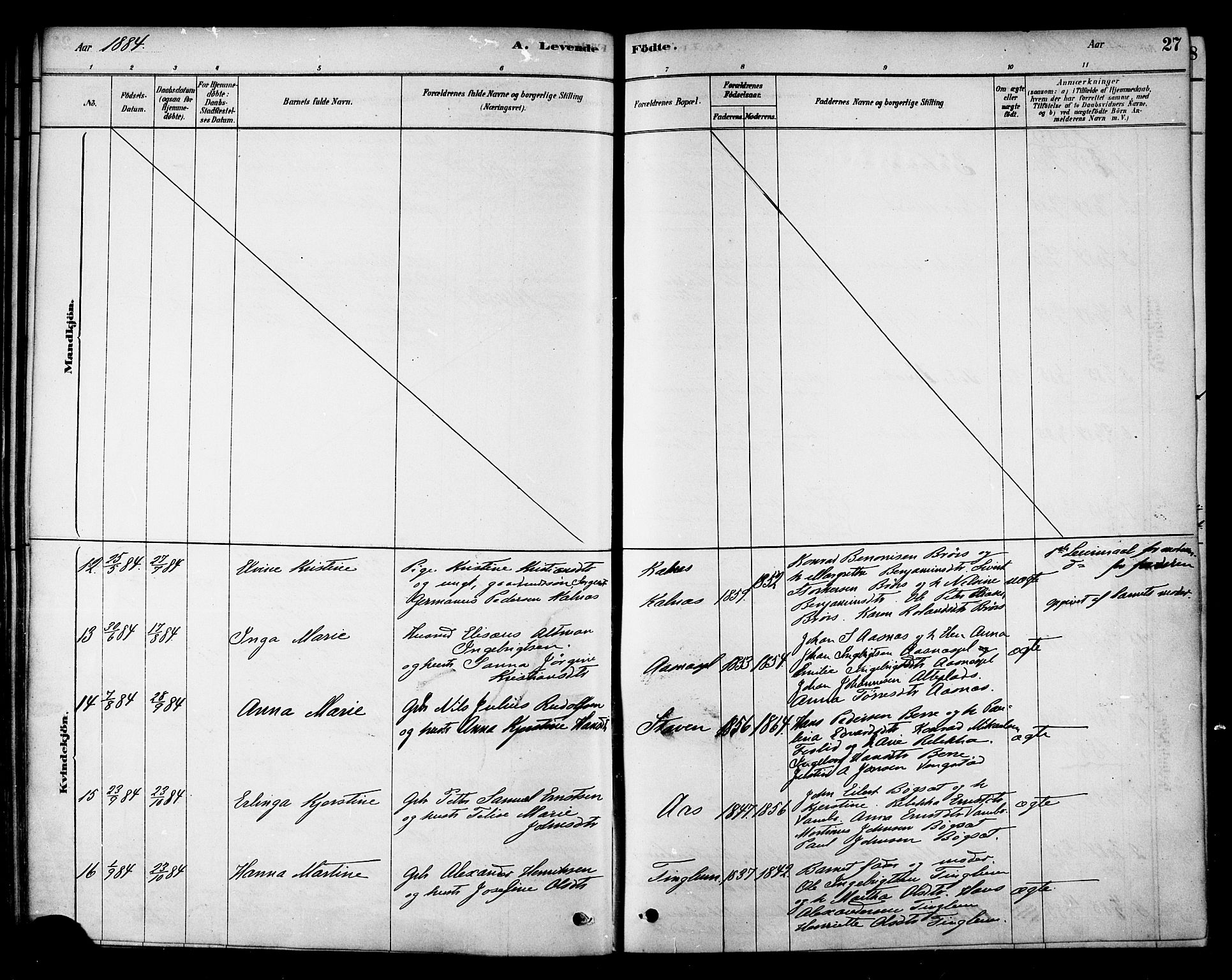 Ministerialprotokoller, klokkerbøker og fødselsregistre - Nord-Trøndelag, AV/SAT-A-1458/742/L0408: Parish register (official) no. 742A01, 1878-1890, p. 27