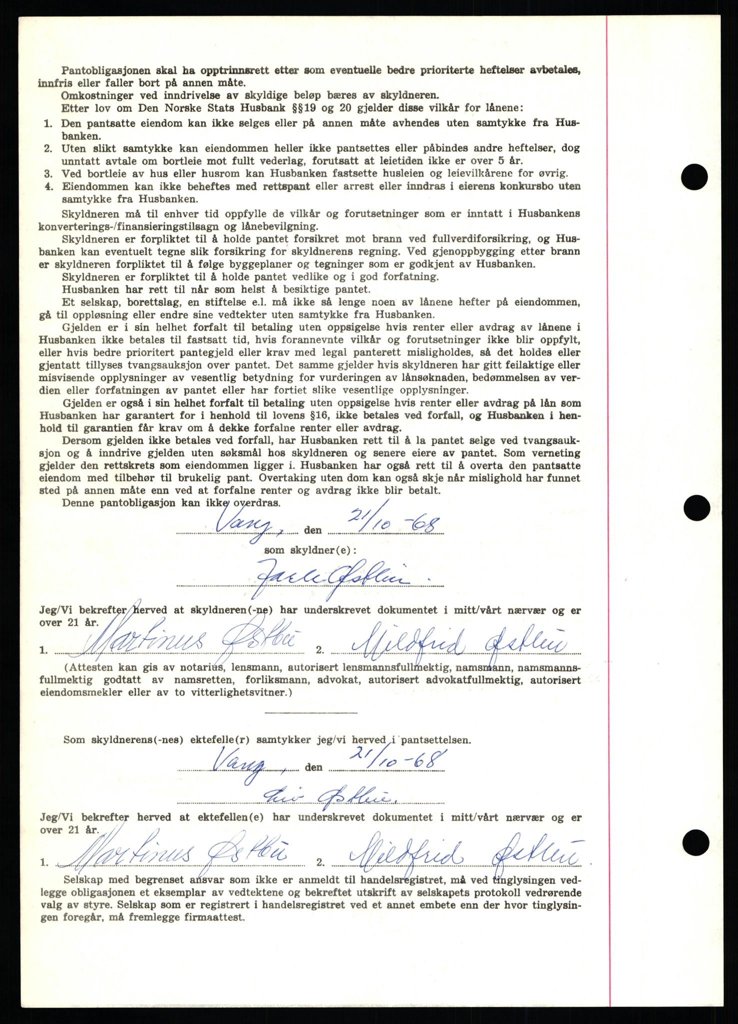Nord-Hedmark sorenskriveri, SAH/TING-012/H/Hb/Hbf/L0077: Mortgage book no. B77, 1968-1969, Diary no: : 5493/1968