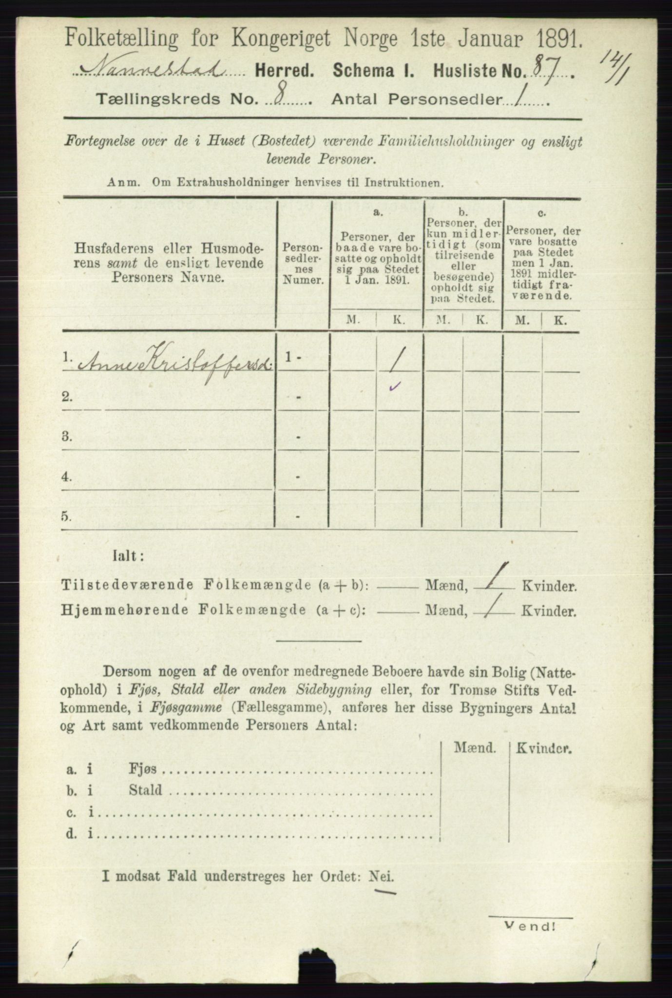 RA, 1891 census for 0238 Nannestad, 1891, p. 4419