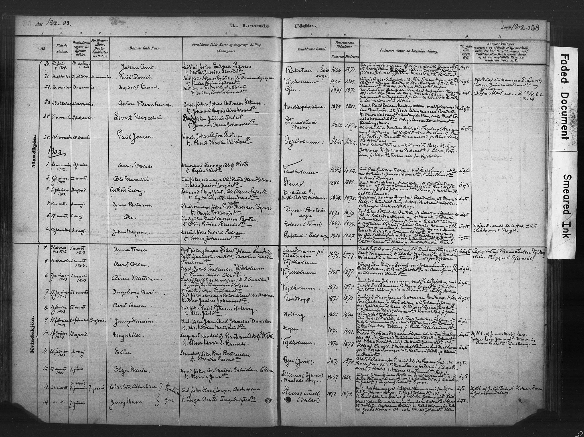 Ministerialprotokoller, klokkerbøker og fødselsregistre - Møre og Romsdal, AV/SAT-A-1454/583/L0954: Parish register (official) no. 583A01, 1880-1906, p. 58