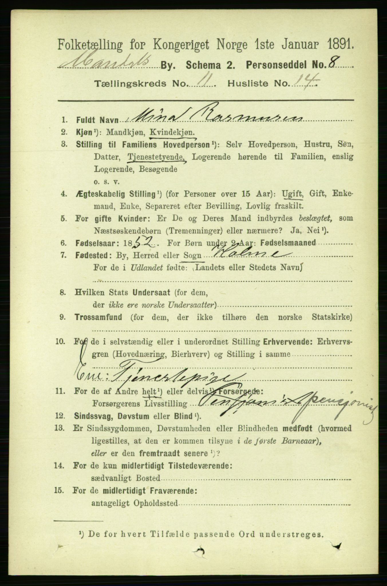 RA, 1891 census for 1002 Mandal, 1891, p. 2887