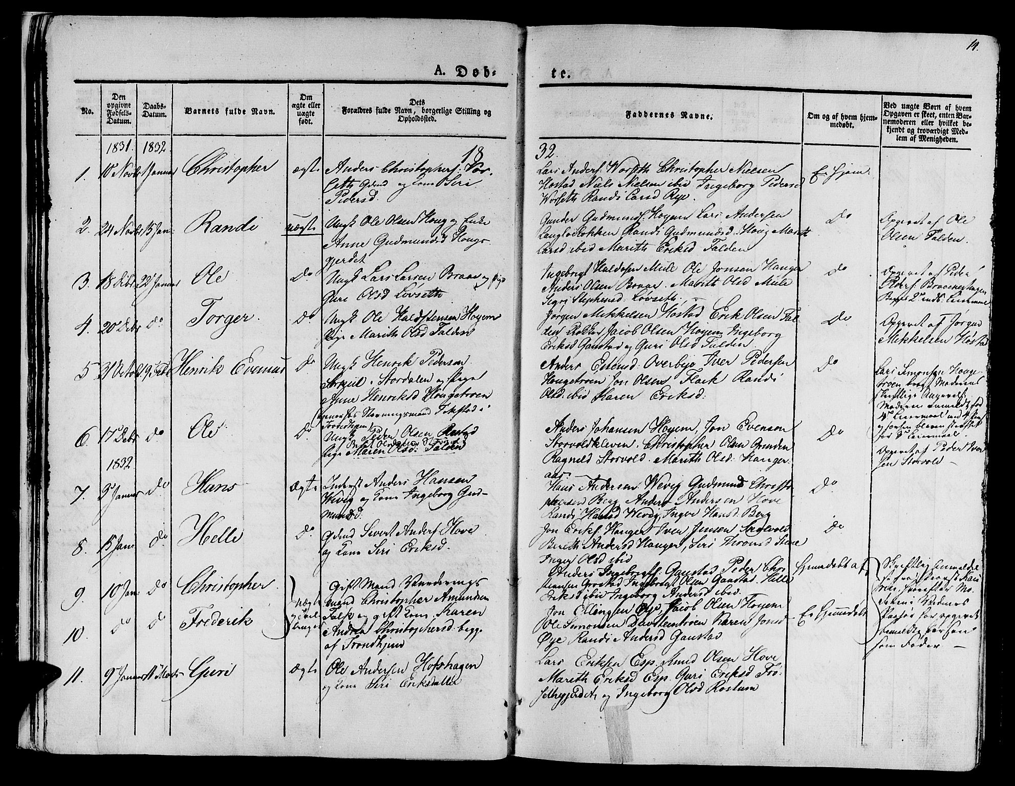 Ministerialprotokoller, klokkerbøker og fødselsregistre - Sør-Trøndelag, SAT/A-1456/612/L0374: Parish register (official) no. 612A07 /1, 1829-1845, p. 14