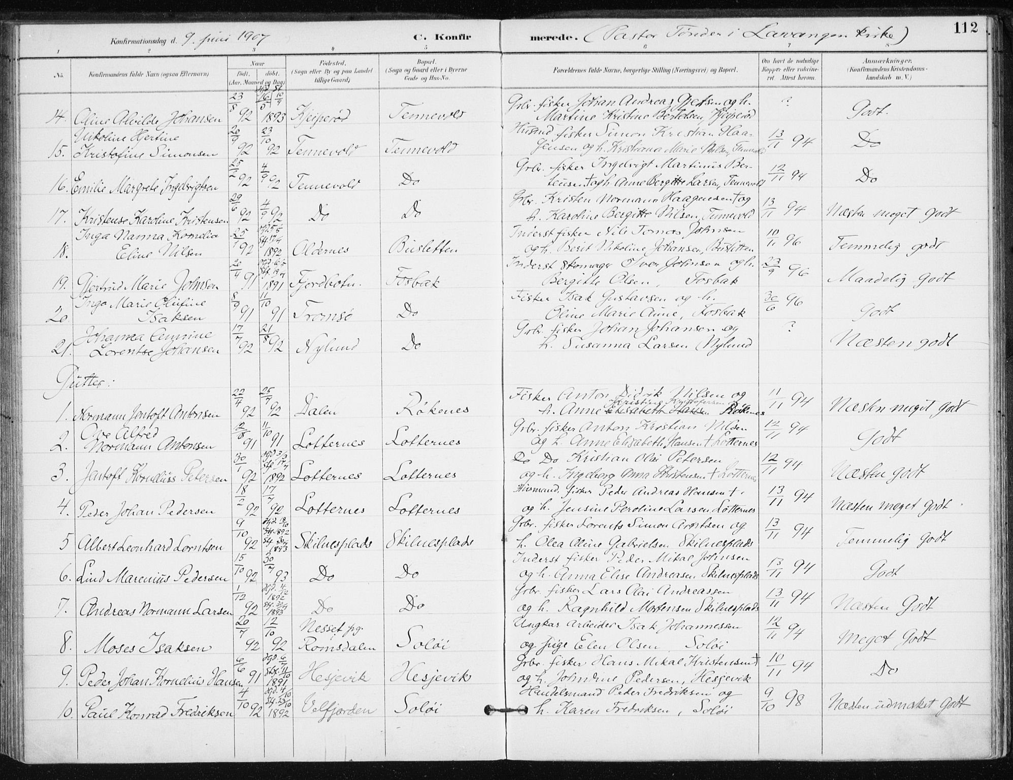 Salangen sokneprestembete, AV/SATØ-S-1324/H/Ha/L0001kirke: Parish register (official) no. 1, 1893-1911, p. 112