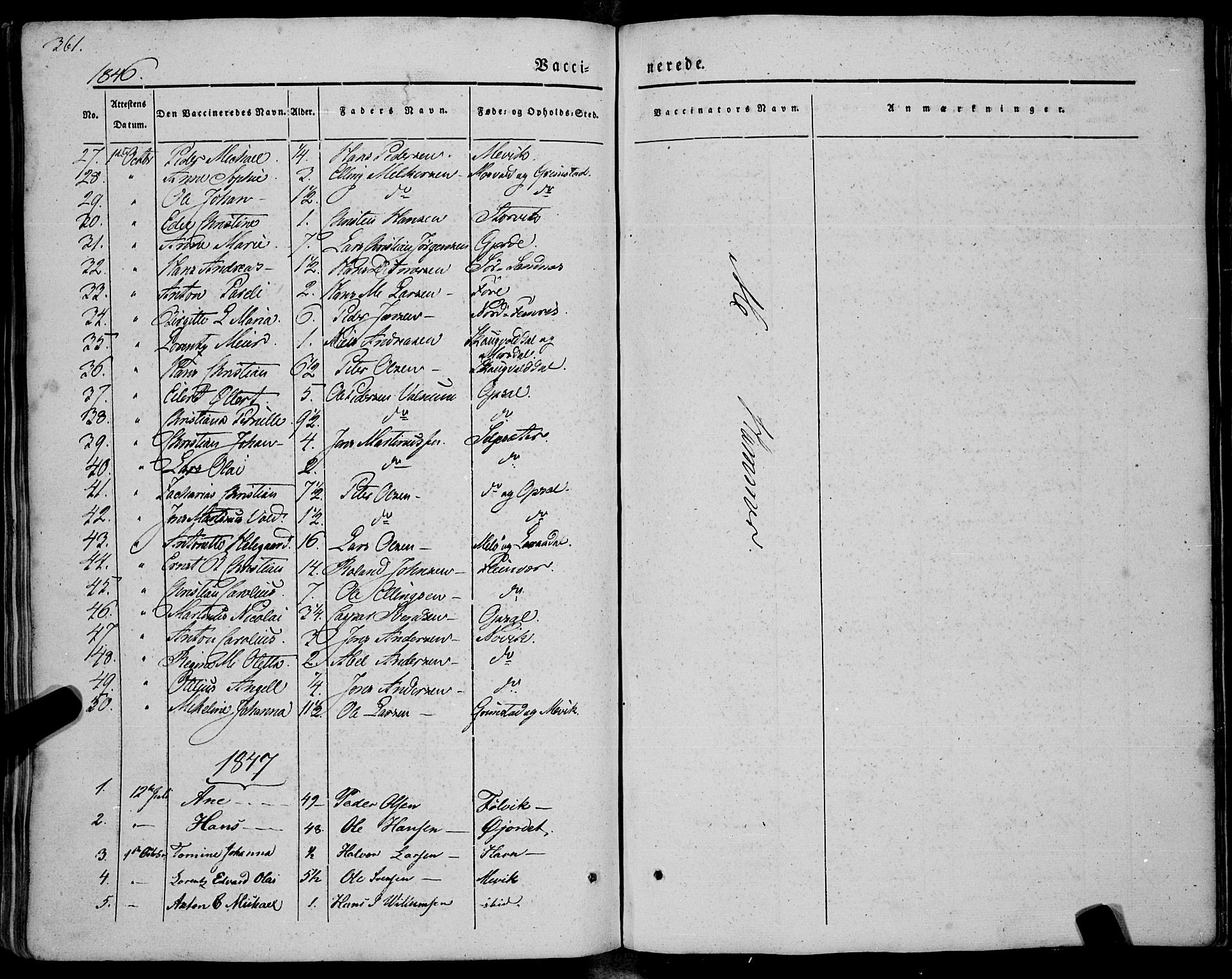 Ministerialprotokoller, klokkerbøker og fødselsregistre - Nordland, AV/SAT-A-1459/805/L0097: Parish register (official) no. 805A04, 1837-1861, p. 361