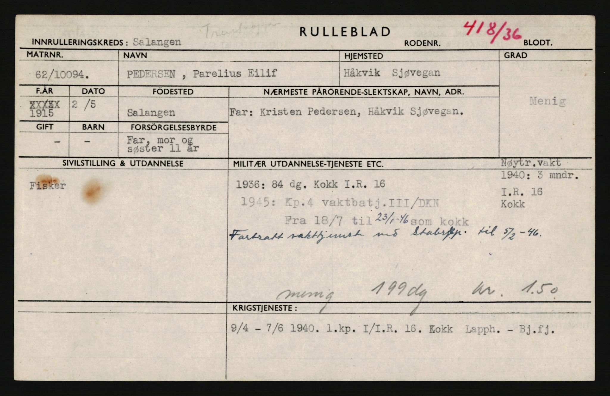 Forsvaret, Troms infanteriregiment nr. 16, AV/RA-RAFA-3146/P/Pa/L0020: Rulleblad for regimentets menige mannskaper, årsklasse 1936, 1936, p. 1111