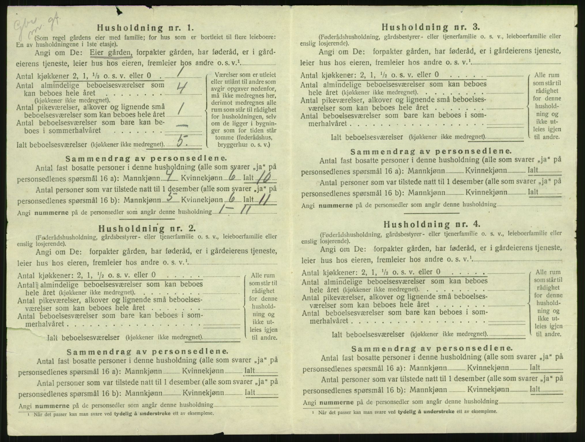 SAT, 1920 census for Aure, 1920, p. 55