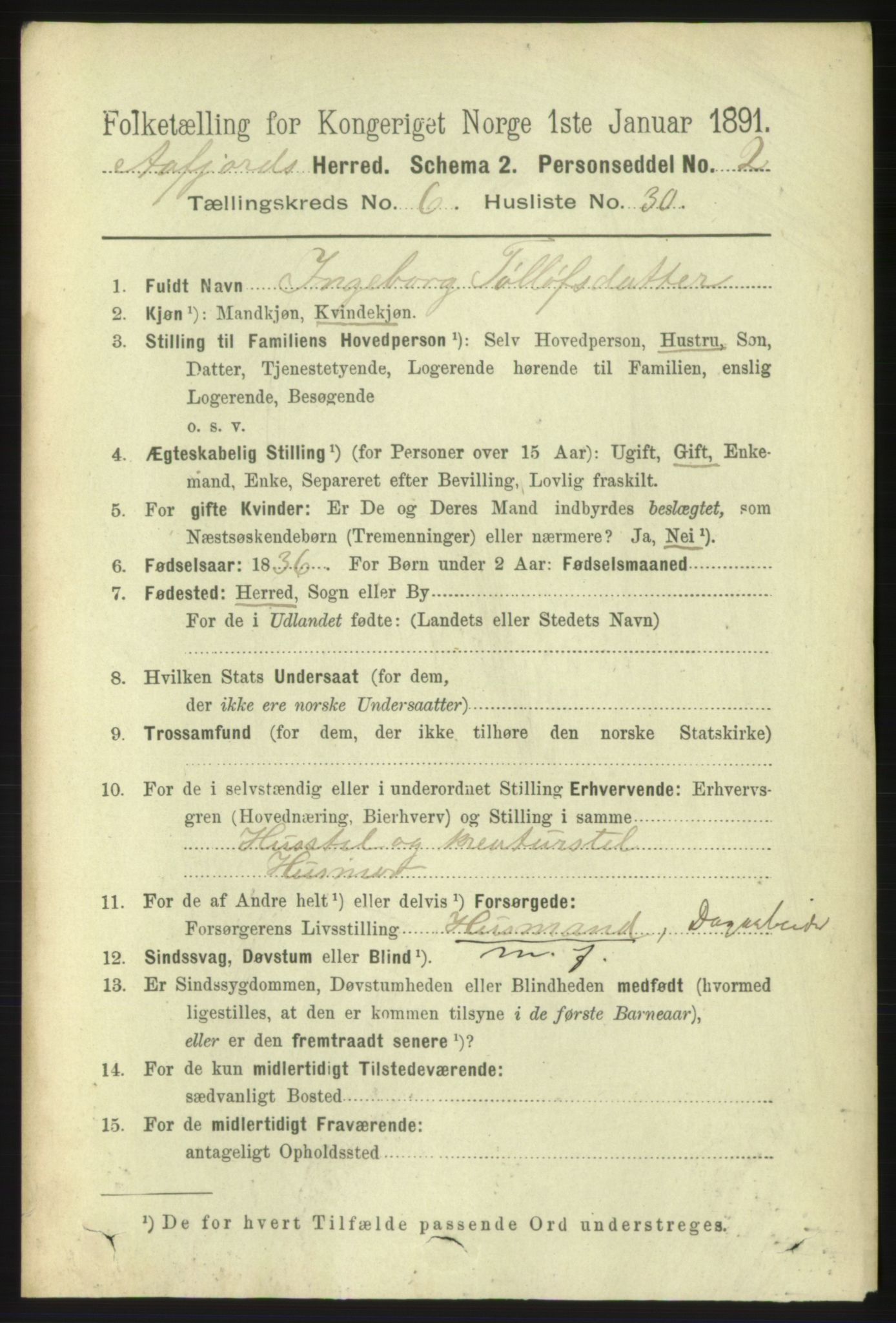 RA, 1891 census for 1630 Åfjord, 1891, p. 1659