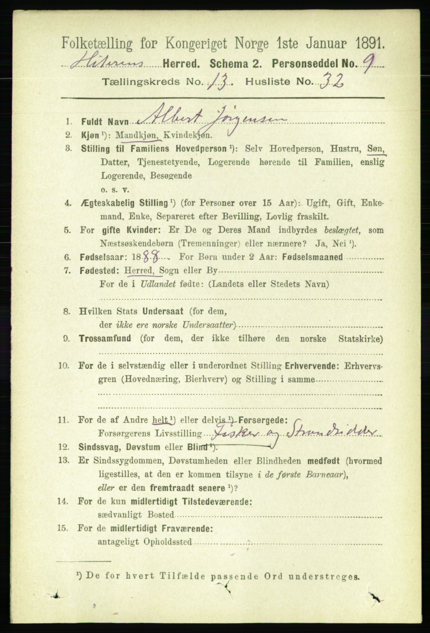 RA, 1891 census for 1617 Hitra, 1891, p. 2950