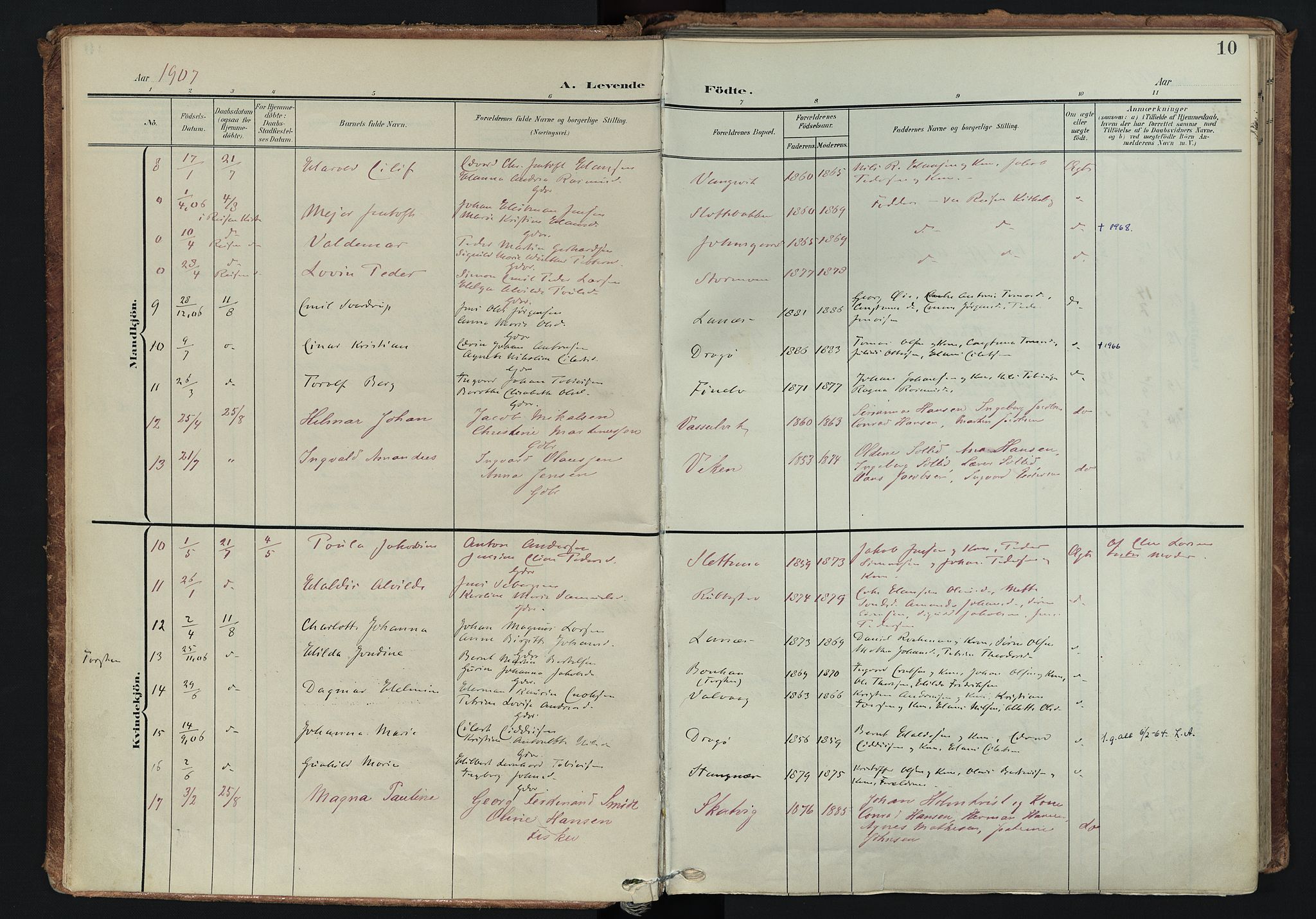 Tranøy sokneprestkontor, SATØ/S-1313/I/Ia/Iaa/L0014kirke: Parish register (official) no. 14, 1905-1919, p. 10