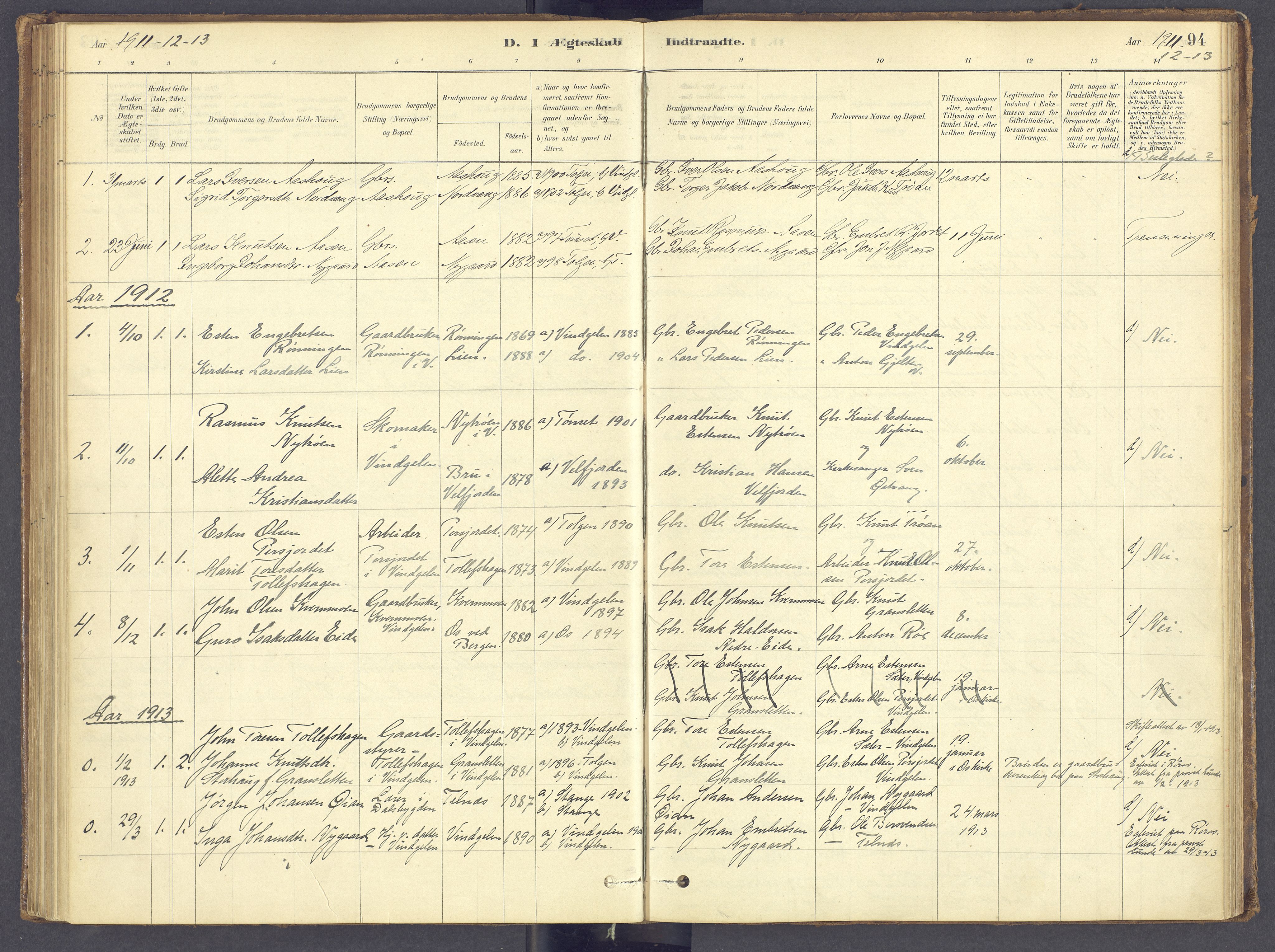 Tolga prestekontor, SAH/PREST-062/K/L0012: Parish register (official) no. 12, 1877-1925, p. 94