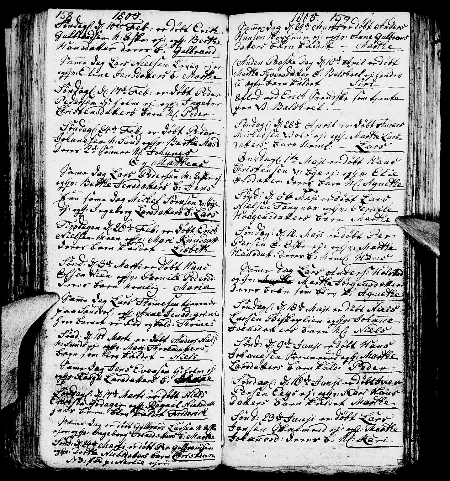 Nes prestekontor, Hedmark, AV/SAH-PREST-020/L/La/L0002: Parish register (copy) no. 2, 1785-1813, p. 158-159