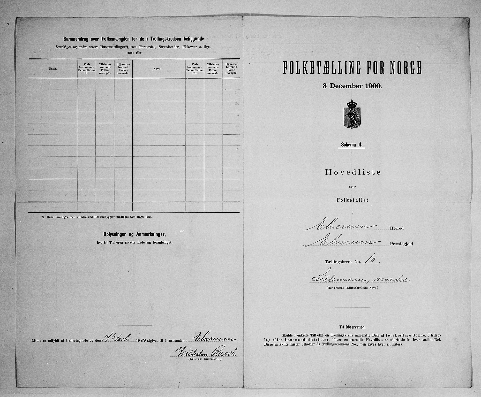 SAH, 1900 census for Elverum, 1900, p. 56