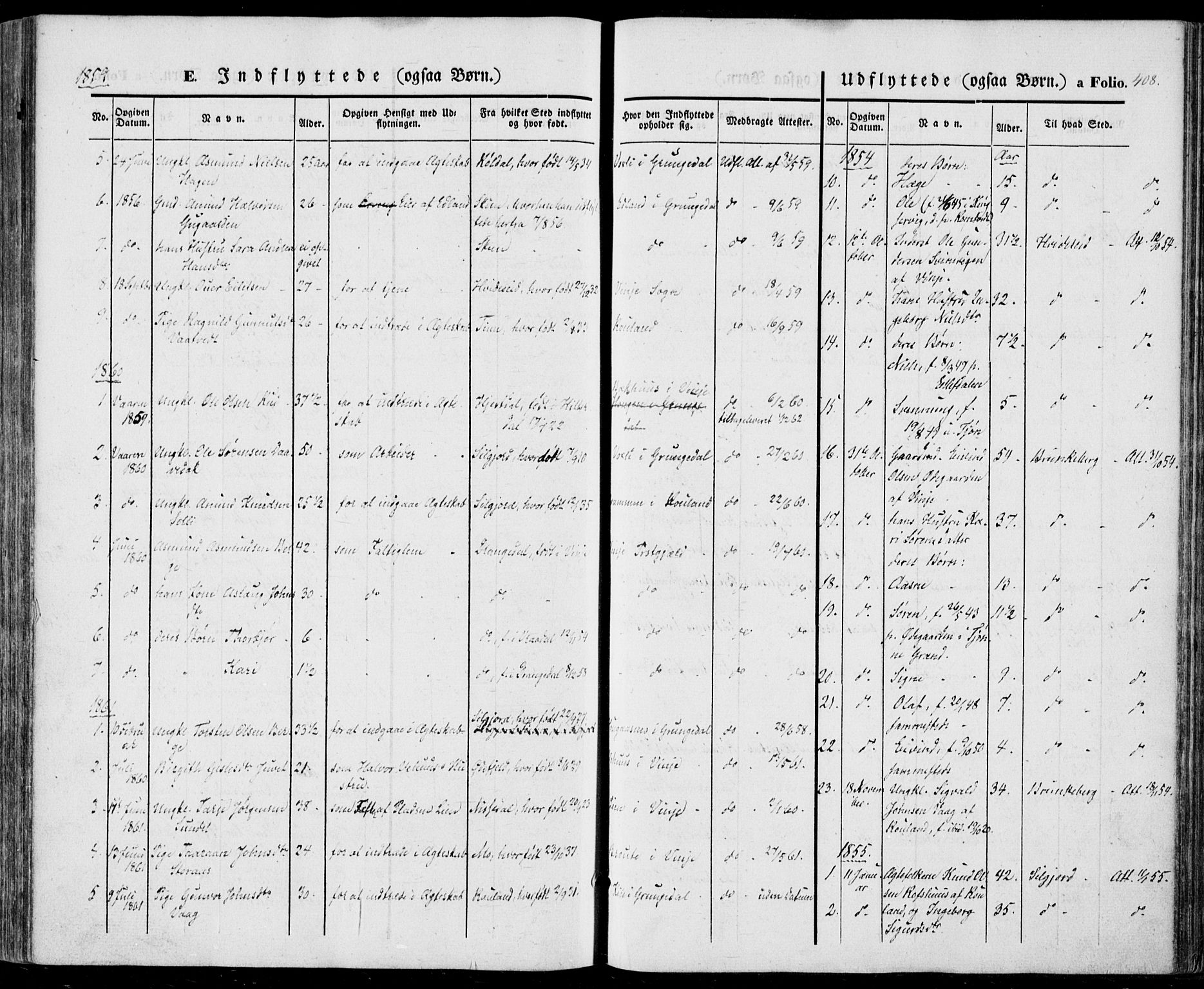 Vinje kirkebøker, AV/SAKO-A-312/F/Fa/L0004: Parish register (official) no. I 4, 1843-1869, p. 408