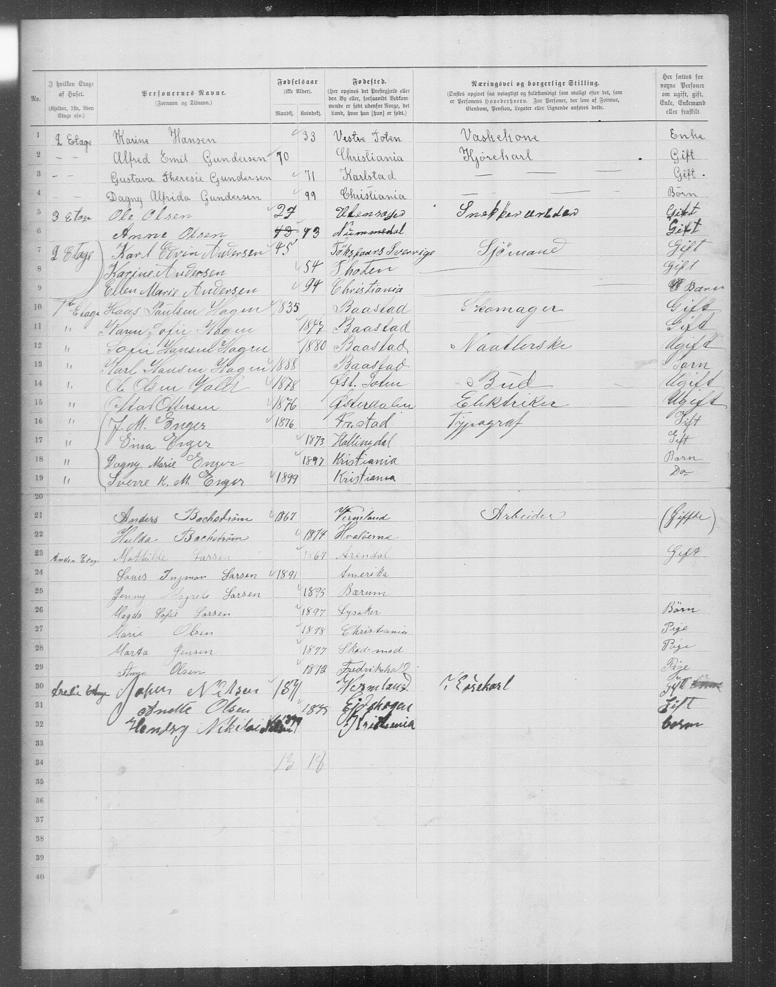 OBA, Municipal Census 1899 for Kristiania, 1899, p. 14826