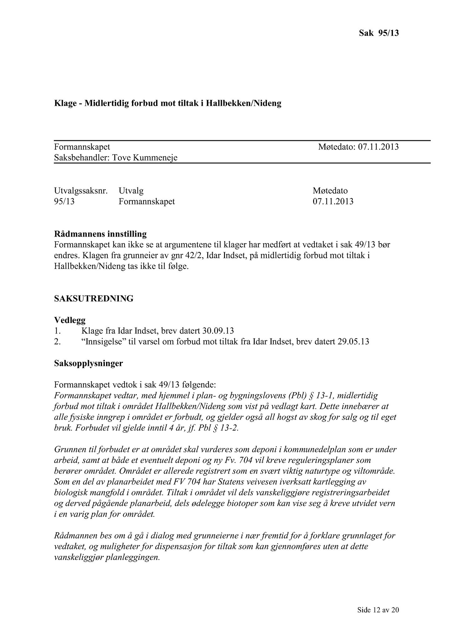 Klæbu Kommune, TRKO/KK/02-FS/L006: Formannsskapet - Møtedokumenter, 2013, p. 2274