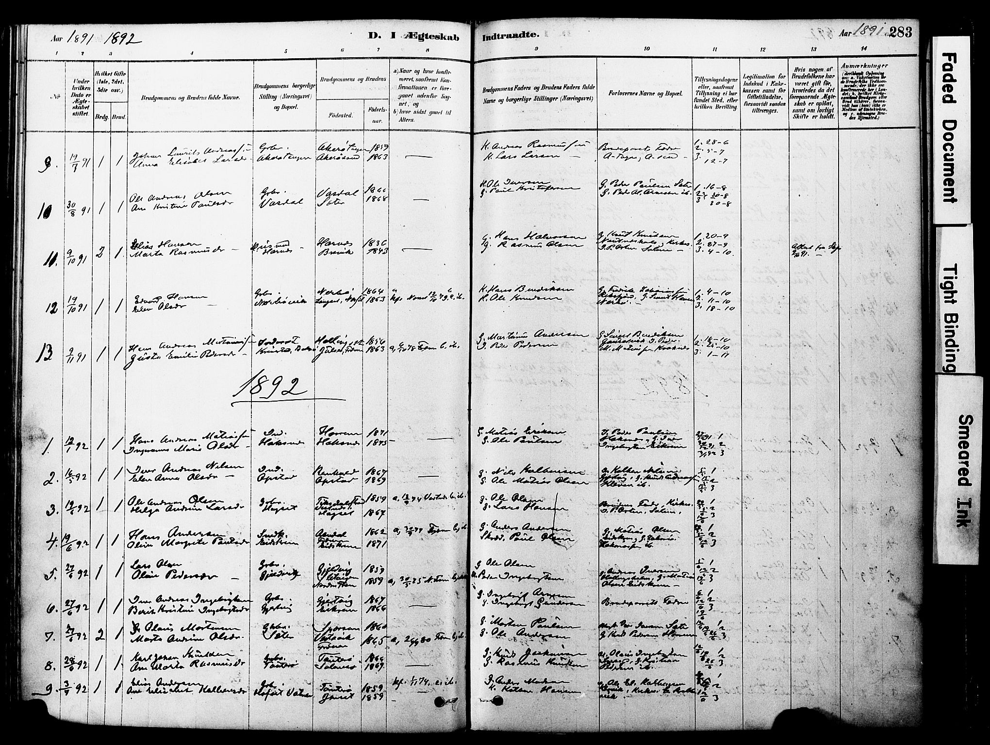 Ministerialprotokoller, klokkerbøker og fødselsregistre - Møre og Romsdal, SAT/A-1454/560/L0721: Parish register (official) no. 560A05, 1878-1917, p. 283