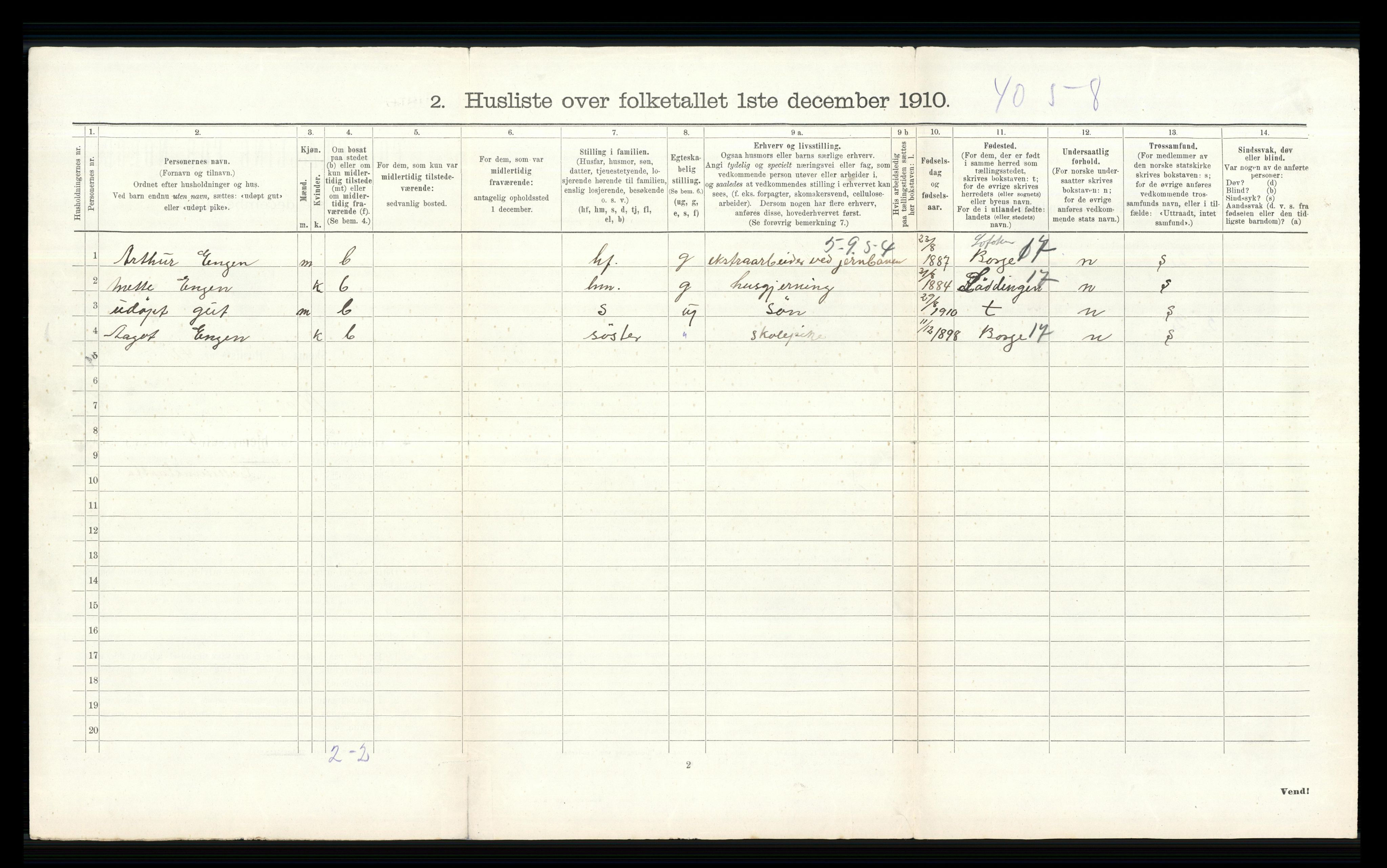 RA, 1910 census for Hol, 1910, p. 690