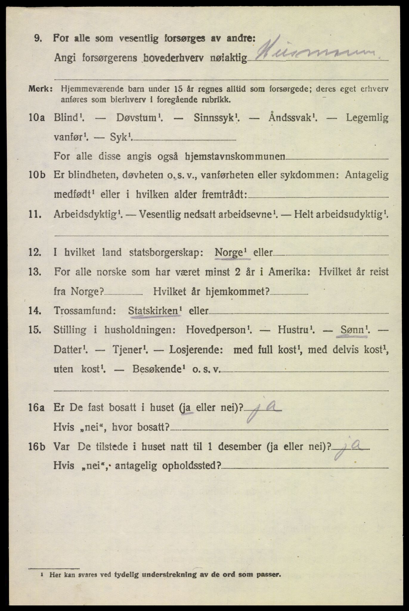 SAH, 1920 census for Fåberg, 1920, p. 3605