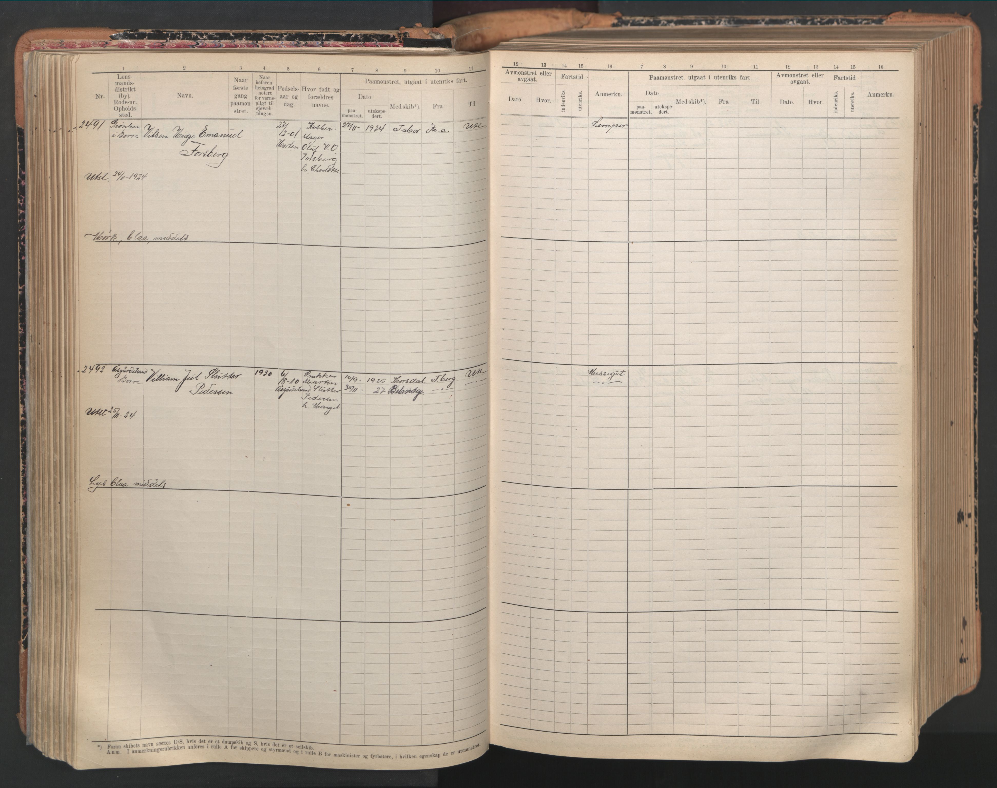 Horten innrulleringskontor, AV/SAKO-A-785/F/Fc/L0008: Hovedrulle, 1920-1948, p. 154