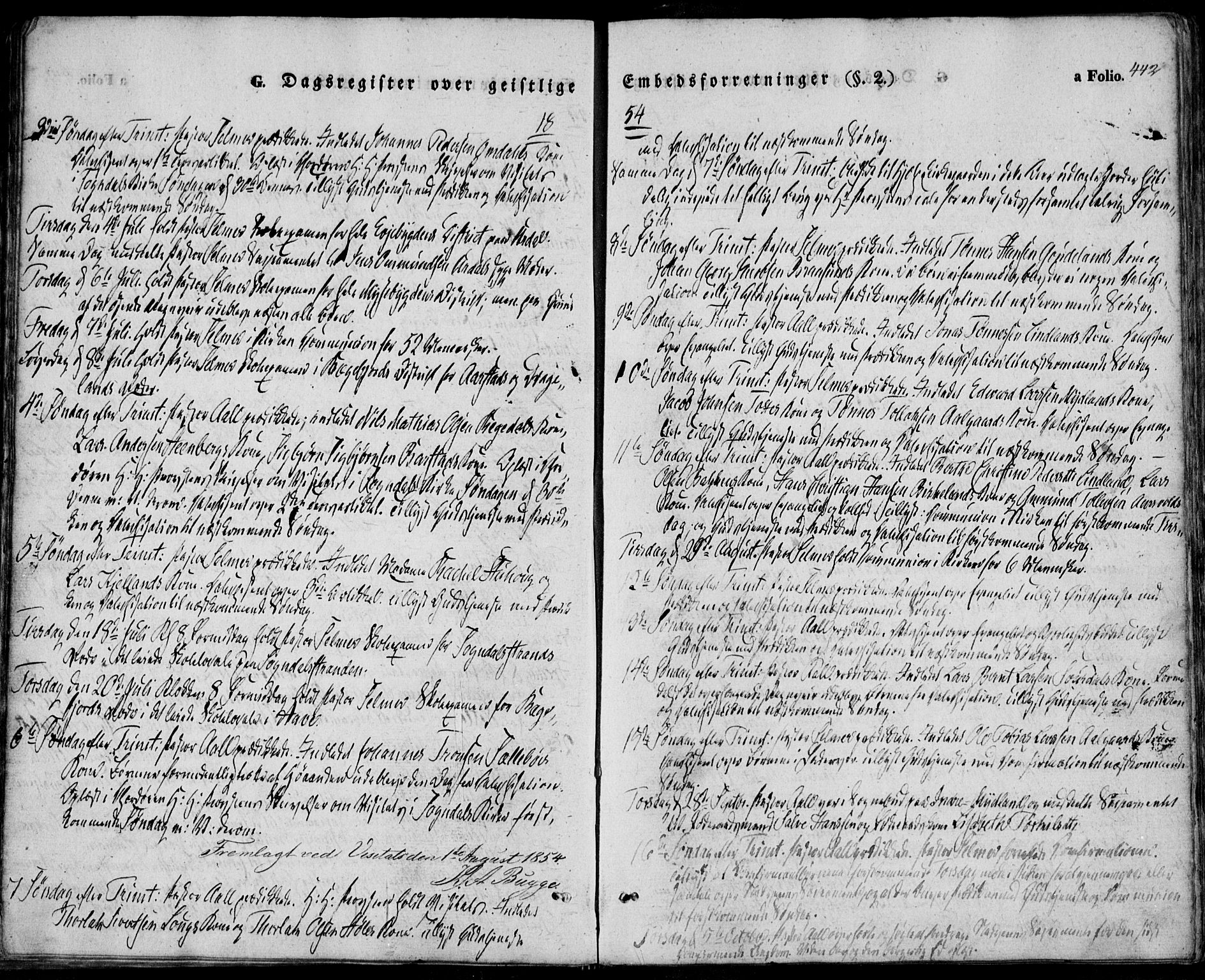 Sokndal sokneprestkontor, AV/SAST-A-101808: Parish register (official) no. A 8.2, 1842-1857, p. 442