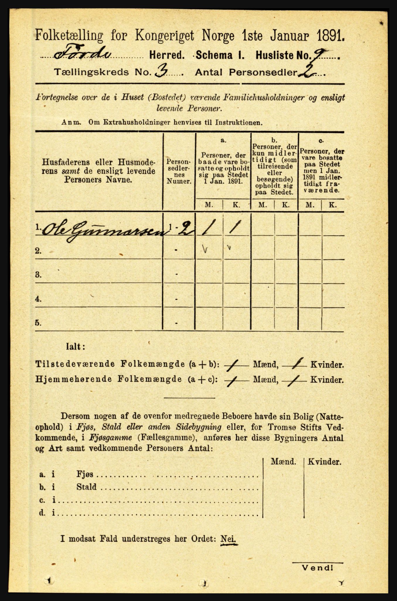 RA, 1891 census for 1432 Førde, 1891, p. 816