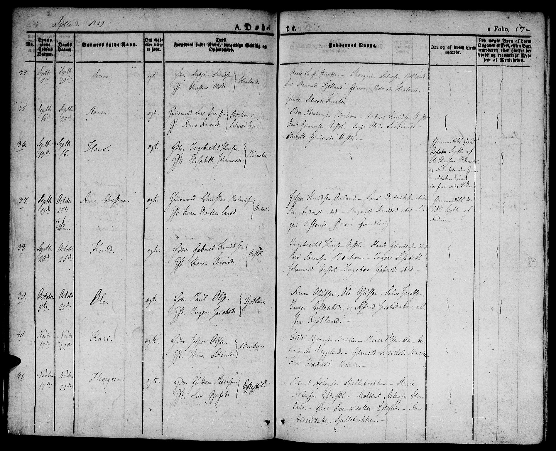 Hægebostad sokneprestkontor, AV/SAK-1111-0024/F/Fa/Faa/L0003: Parish register (official) no. A 3 /2, 1825-1840, p. 57