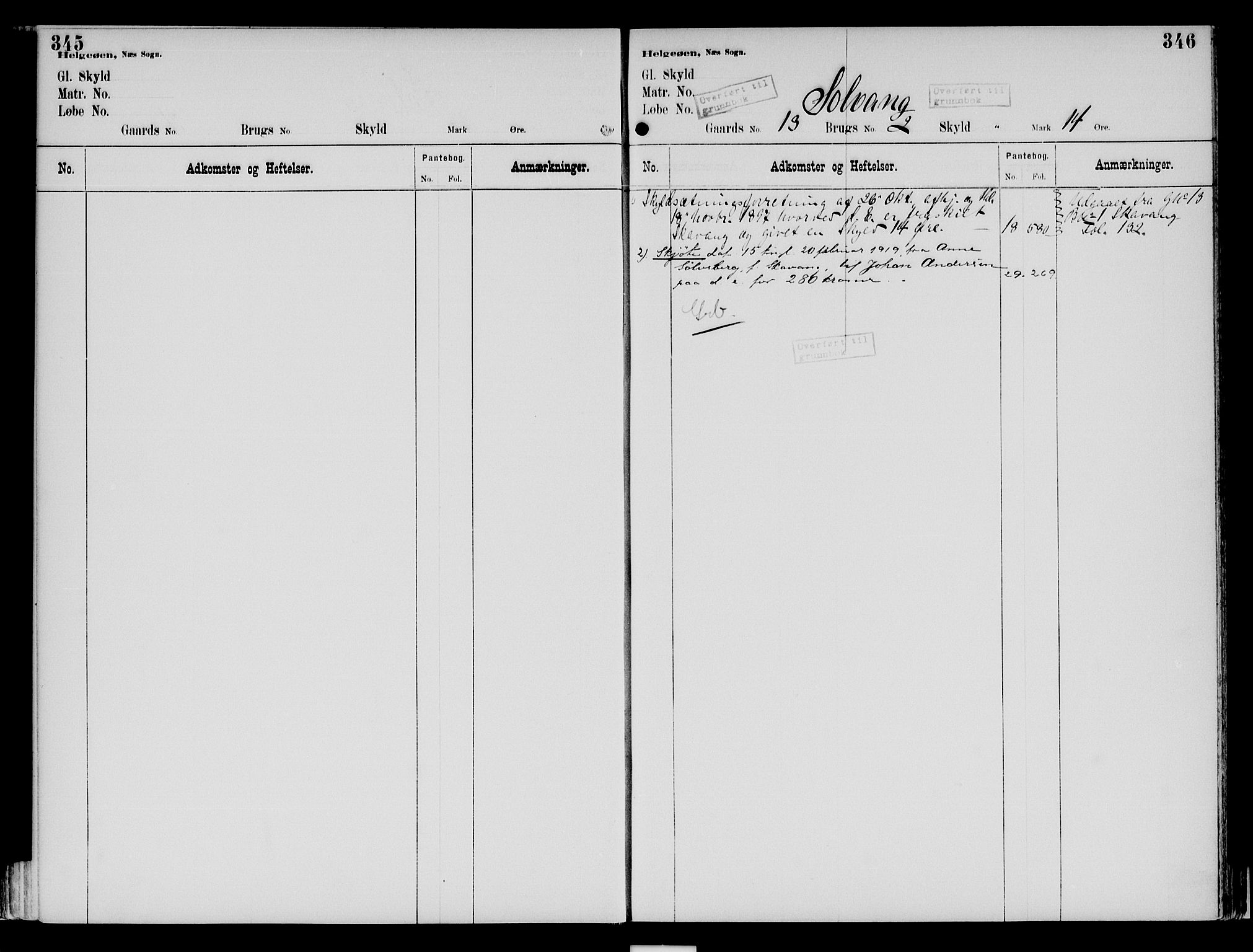 Nord-Hedmark sorenskriveri, AV/SAH-TING-012/H/Ha/Had/Hada/L0001: Mortgage register no. 4.1a, 1896-1940, p. 345-346