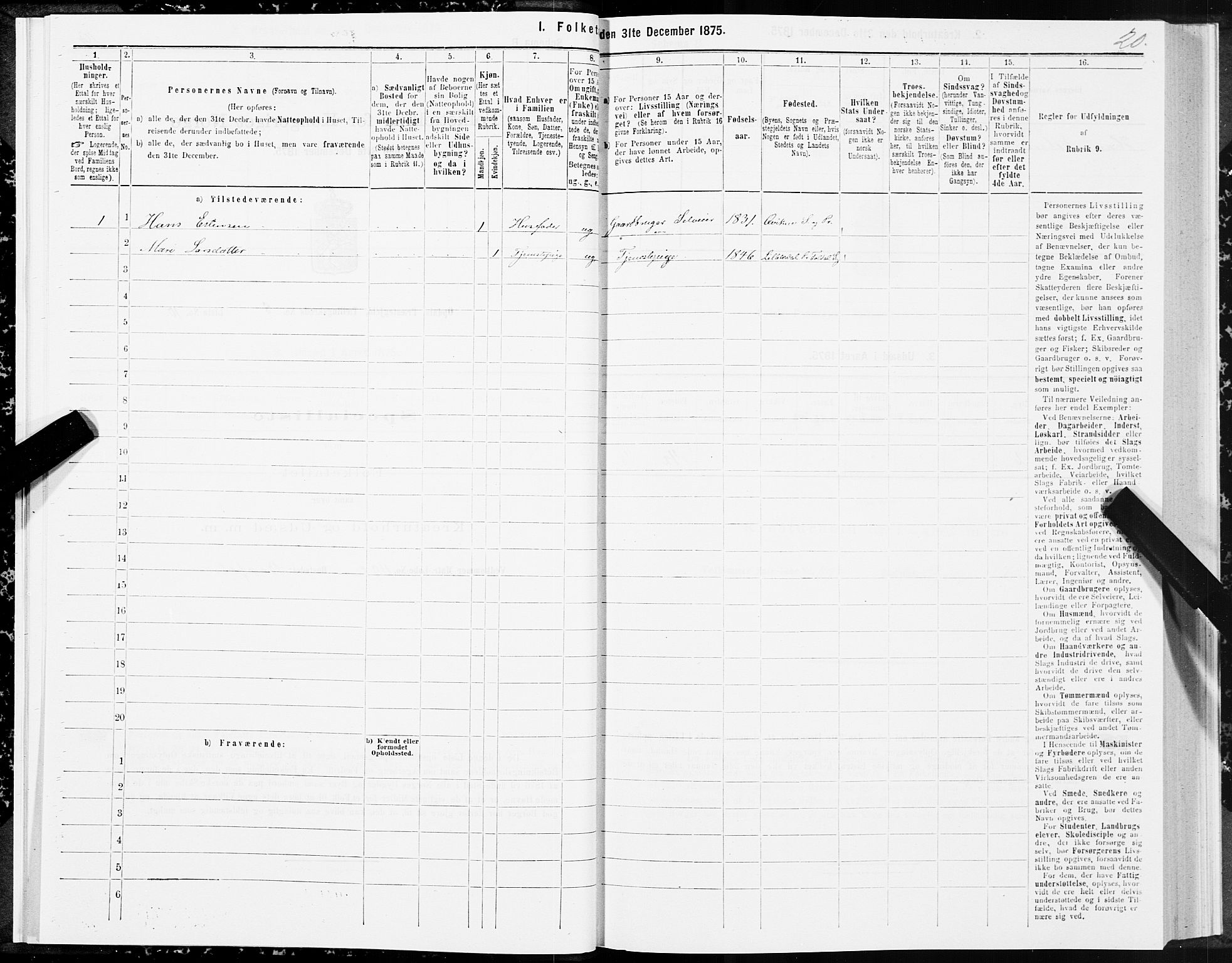 SAT, 1875 census for 1634P Oppdal, 1875, p. 5020