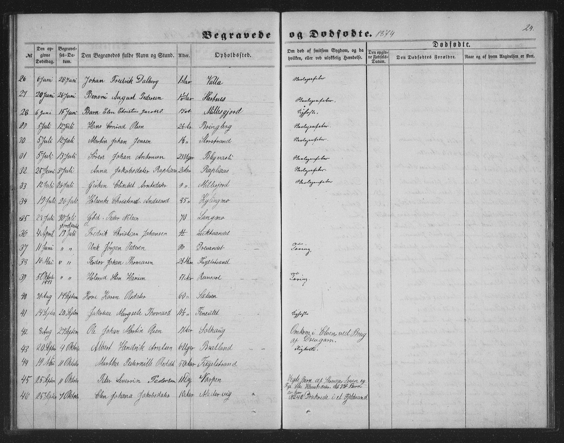Ministerialprotokoller, klokkerbøker og fødselsregistre - Nordland, AV/SAT-A-1459/825/L0368: Parish register (copy) no. 825C05, 1863-1887, p. 24