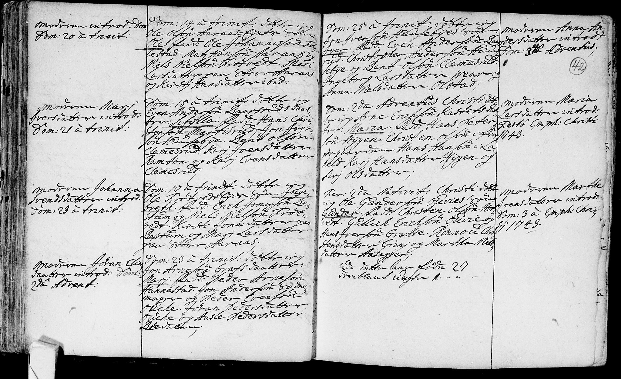 Røyken kirkebøker, AV/SAKO-A-241/F/Fa/L0002: Parish register (official) no. 2, 1731-1782, p. 42