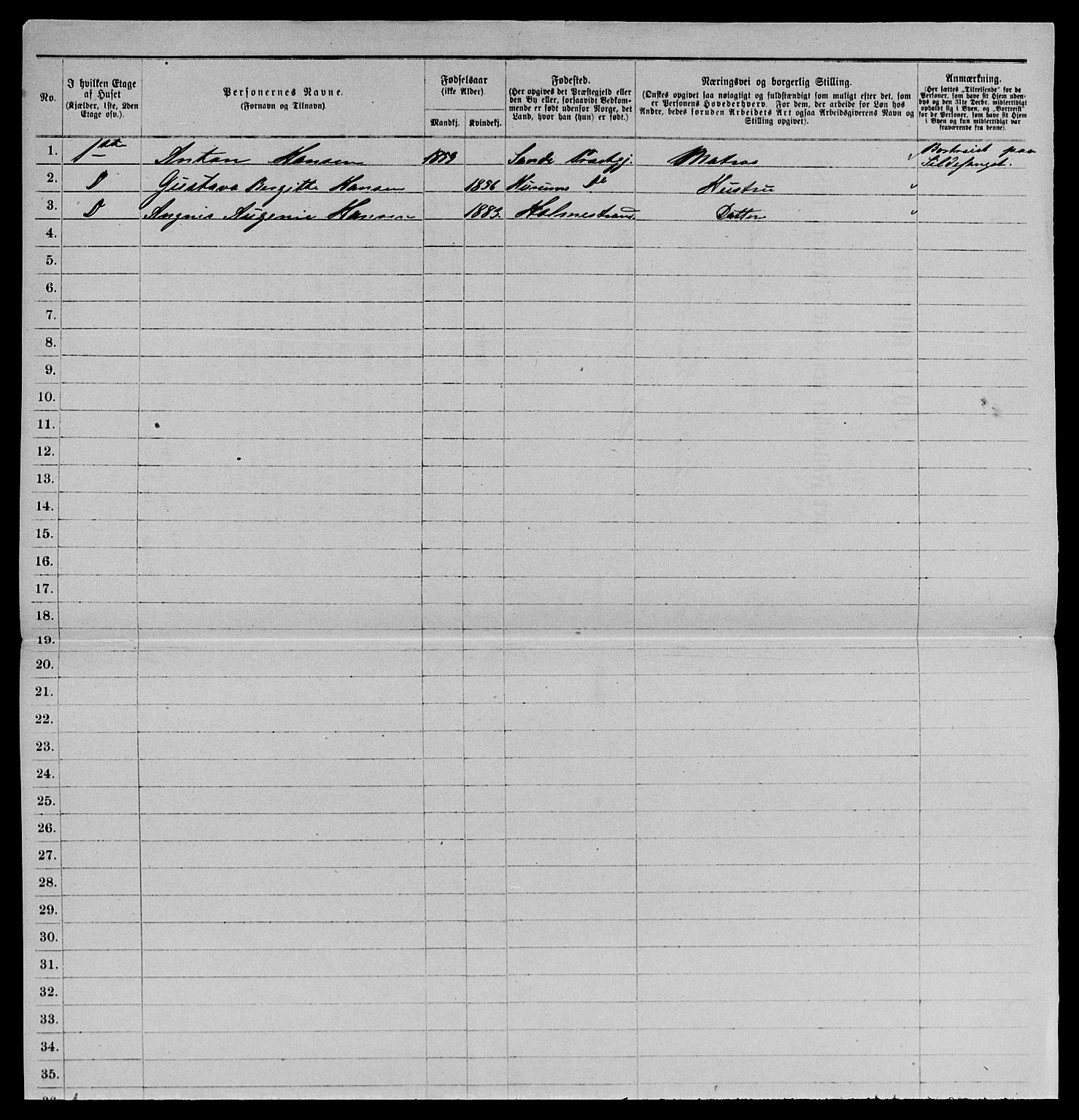 SAKO, 1885 census for 0702 Holmestrand, 1885, p. 167