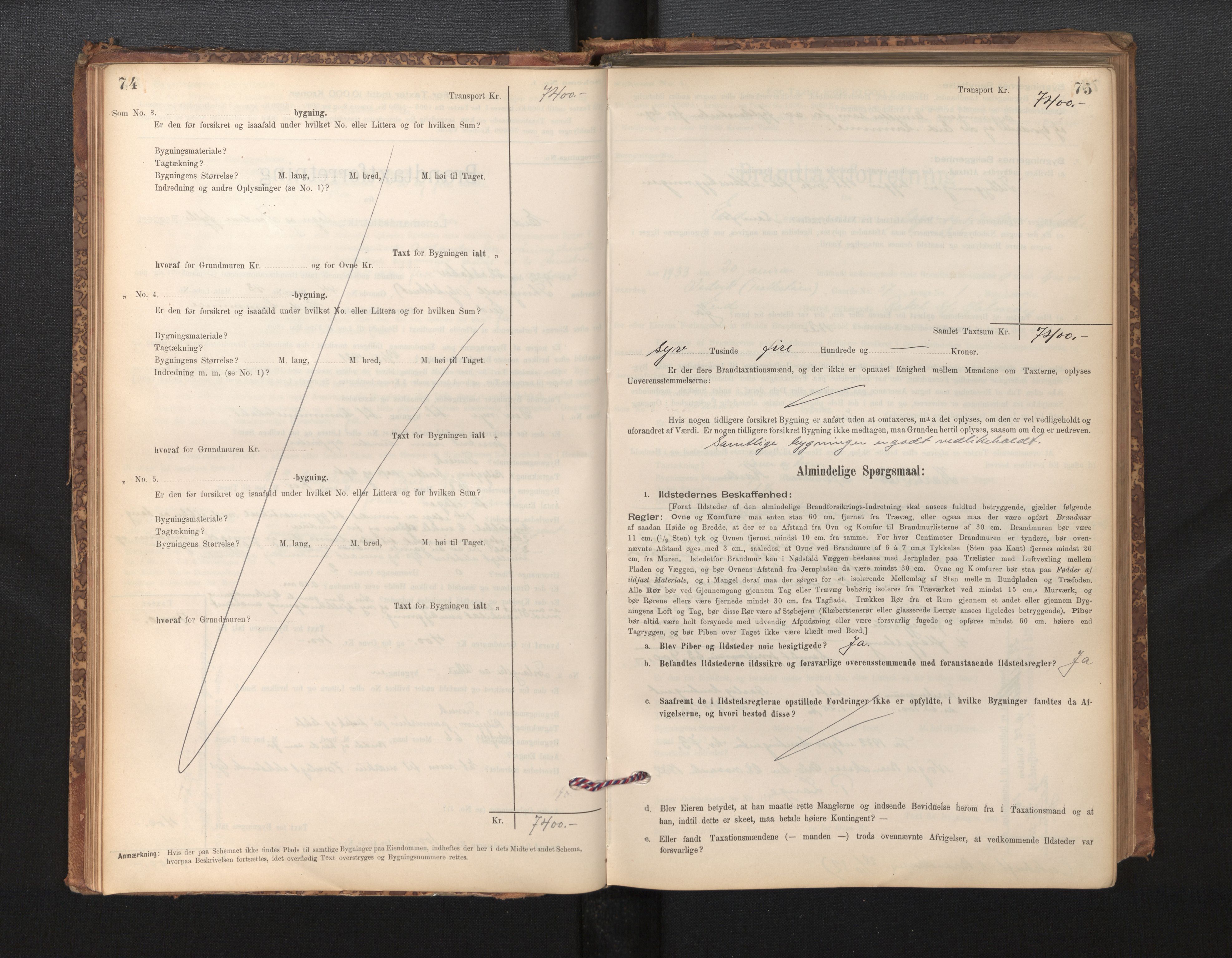 Lensmannen i Eid, AV/SAB-A-27001/0012/L0007: Branntakstprotokoll, skjematakst, 1896-1929, p. 74-75