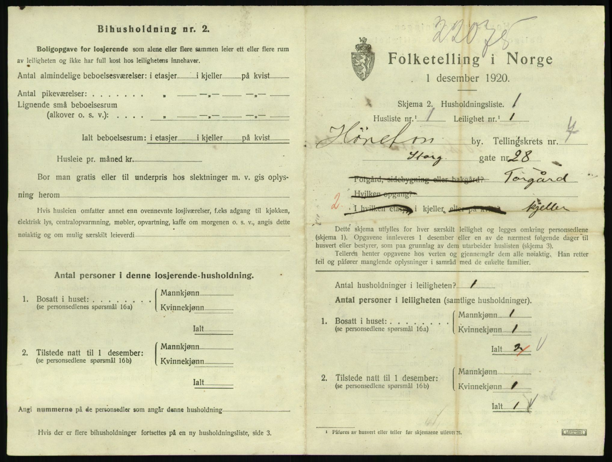 SAKO, 1920 census for Hønefoss, 1920, p. 2114