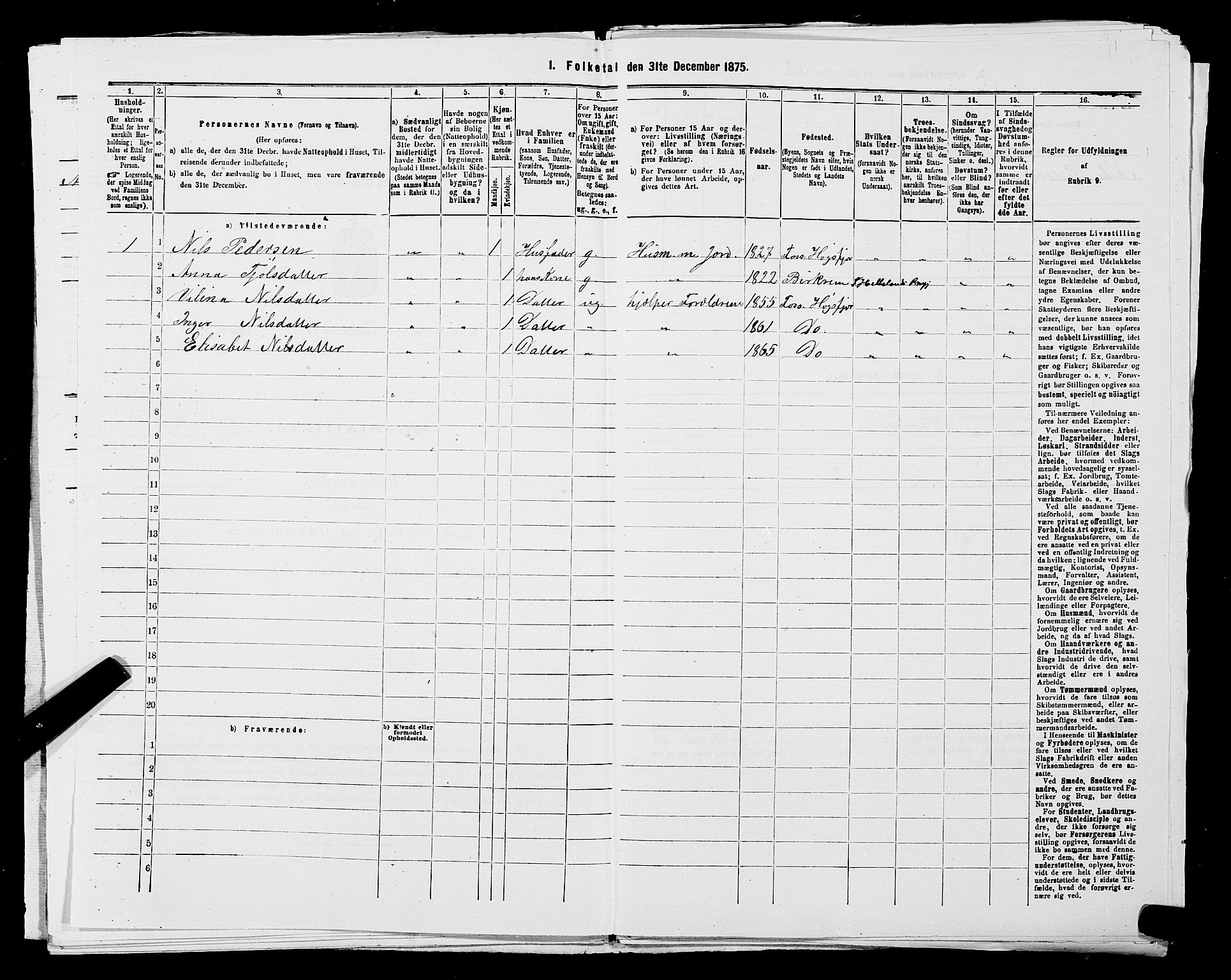 SAST, 1875 census for 1128P Høgsfjord, 1875, p. 616