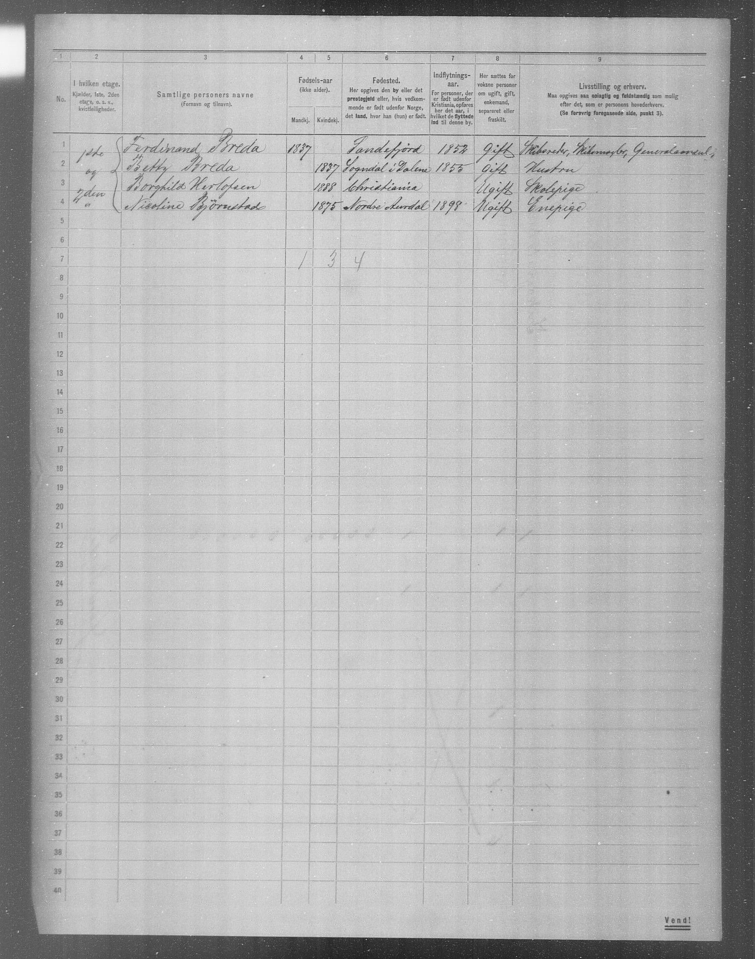 OBA, Municipal Census 1904 for Kristiania, 1904, p. 8618