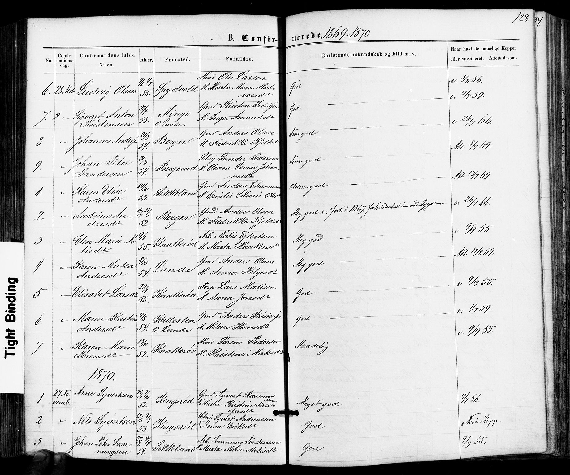 Varteig prestekontor Kirkebøker, SAO/A-10447a/F/Fa/L0001: Parish register (official) no. 1, 1861-1877, p. 128